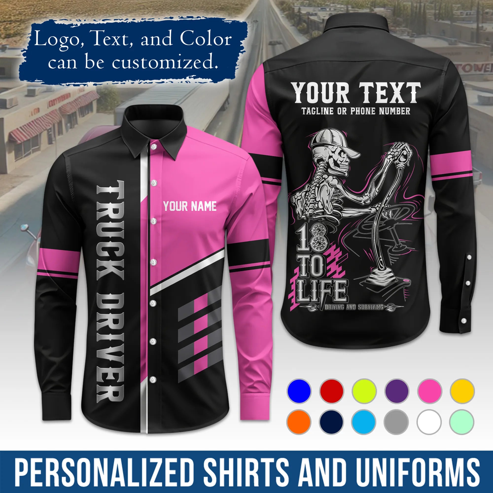 Custom Logo Trucker Apparel, Bulk Order Available, Personalized Gift for Trucking Business TRD08