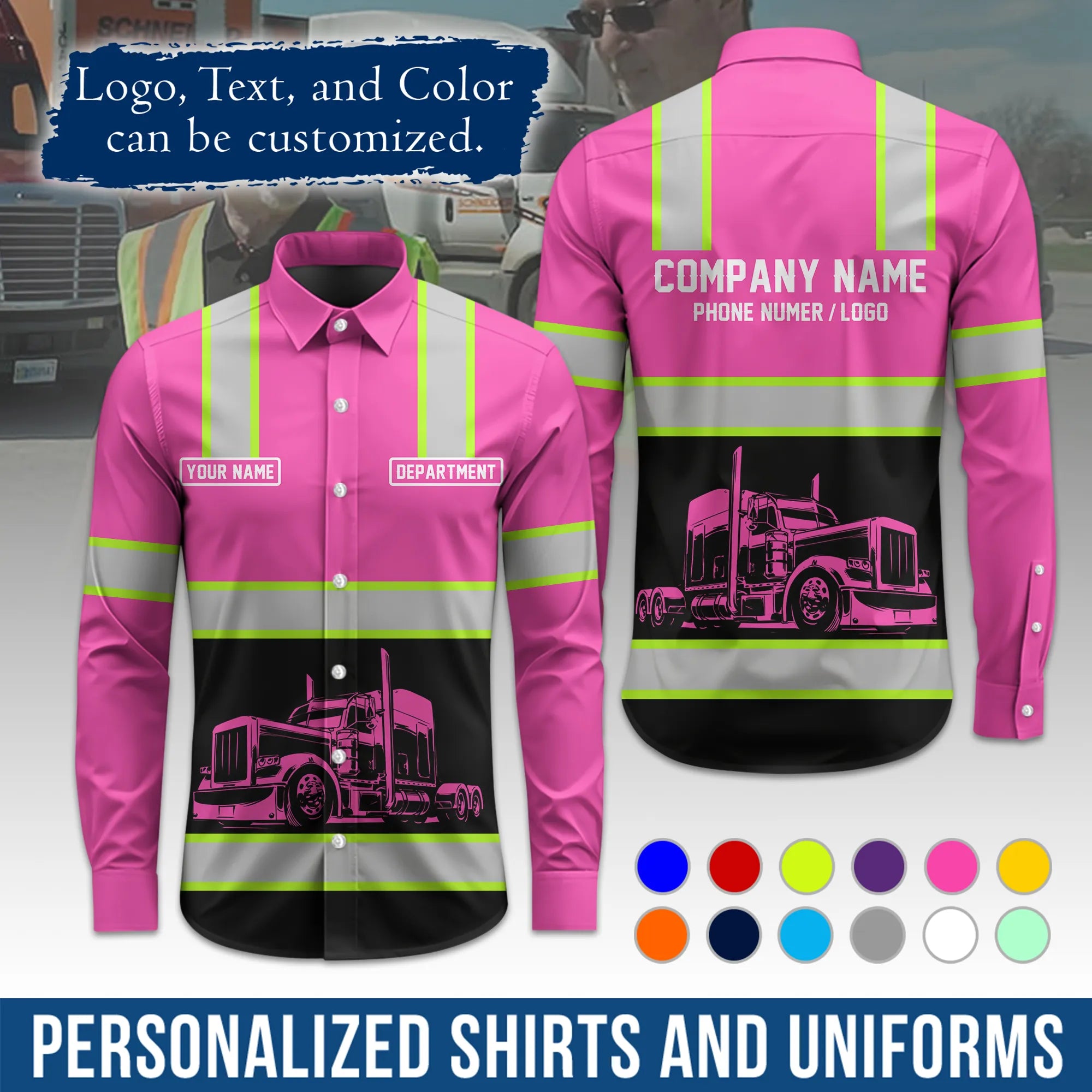 Custom Logo Trucker Apparel, Bulk Order Available, Personalized Gift for Trucking Business TRD03