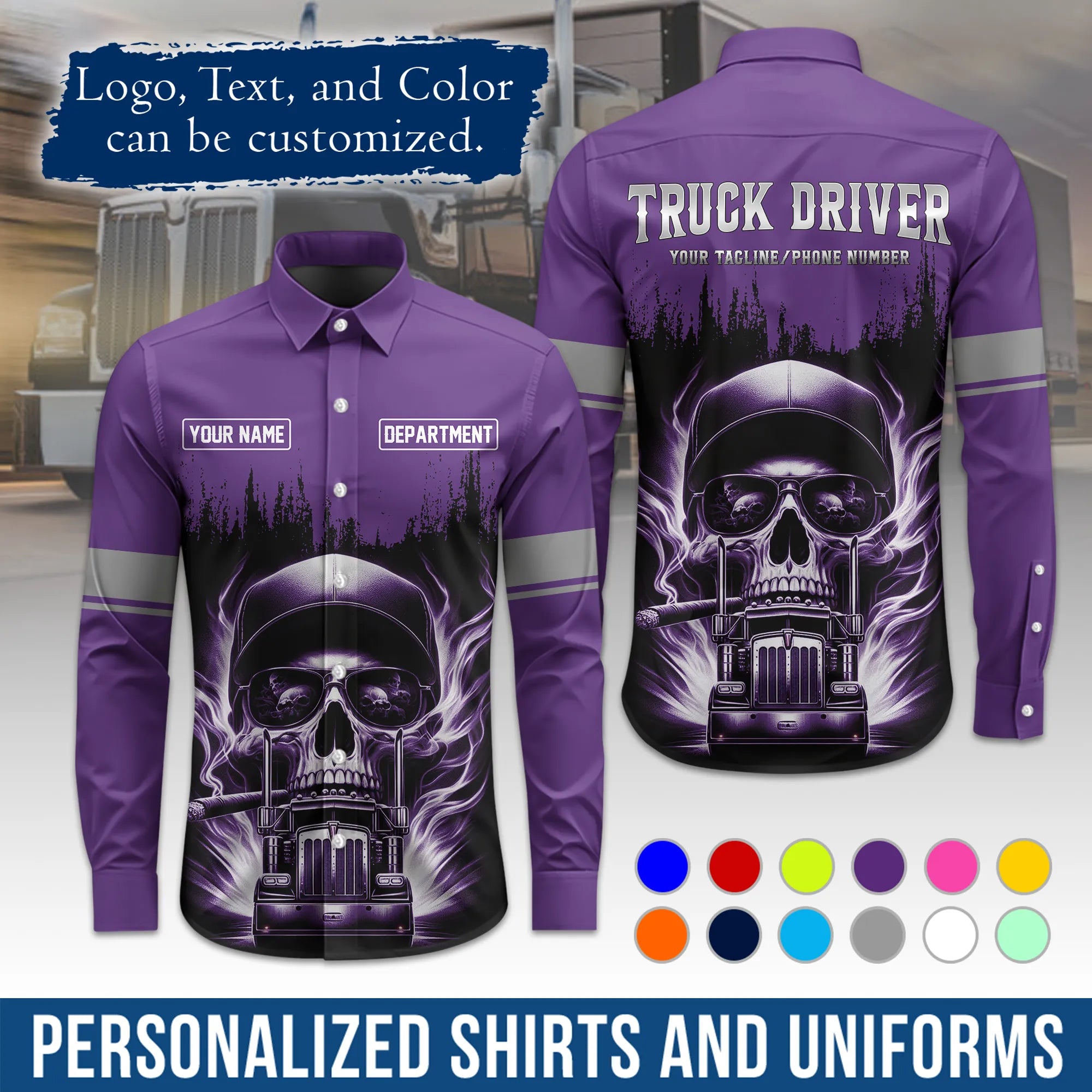 Custom Logo Trucker Apparel, Bulk Order Available, Personalized Gift for Trucking Business TRD01