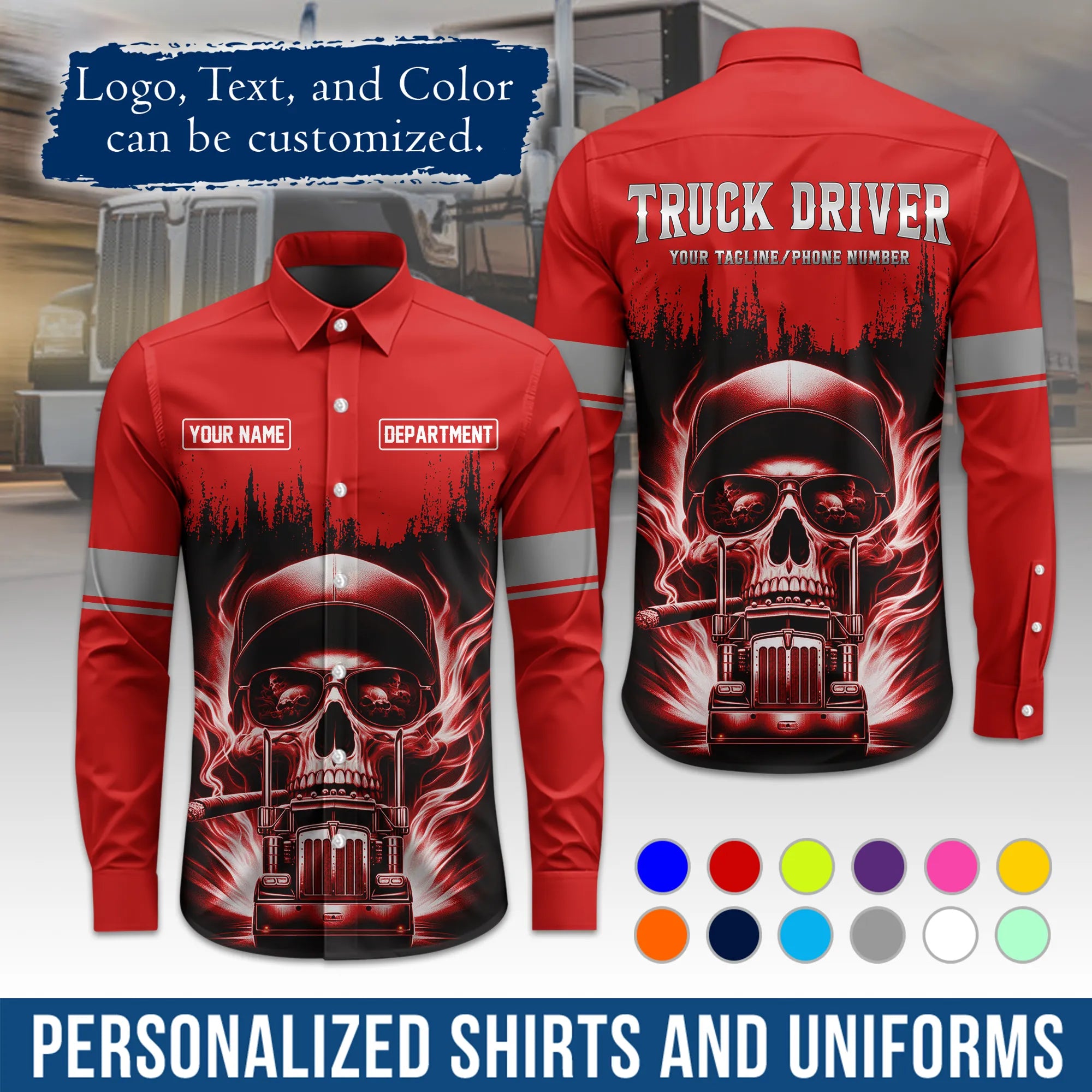 Custom Logo Trucker Apparel, Bulk Order Available, Personalized Gift for Trucking Business TRD01