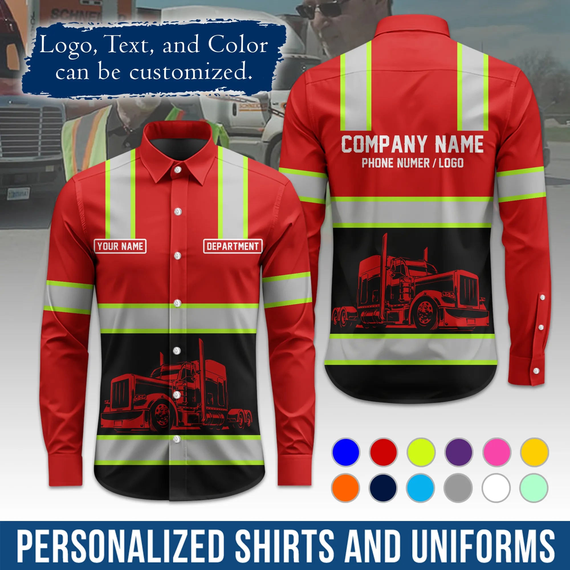 Custom Logo Trucker Apparel, Bulk Order Available, Personalized Gift for Trucking Business TRD03