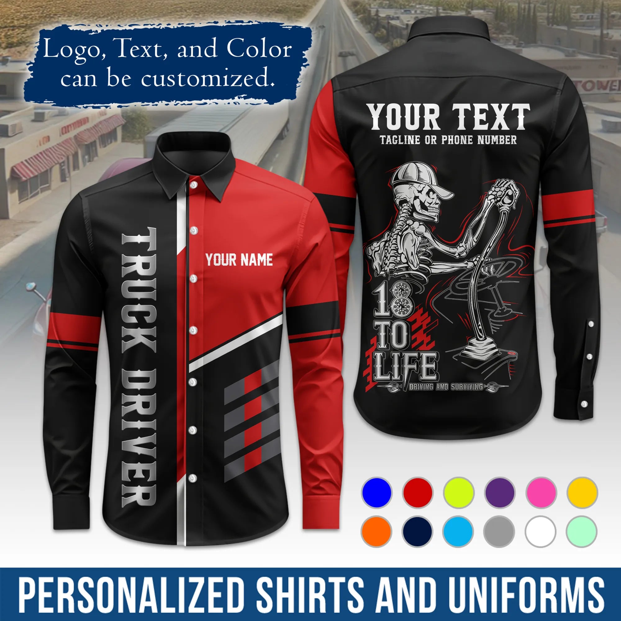 Custom Logo Trucker Apparel, Bulk Order Available, Personalized Gift for Trucking Business TRD08