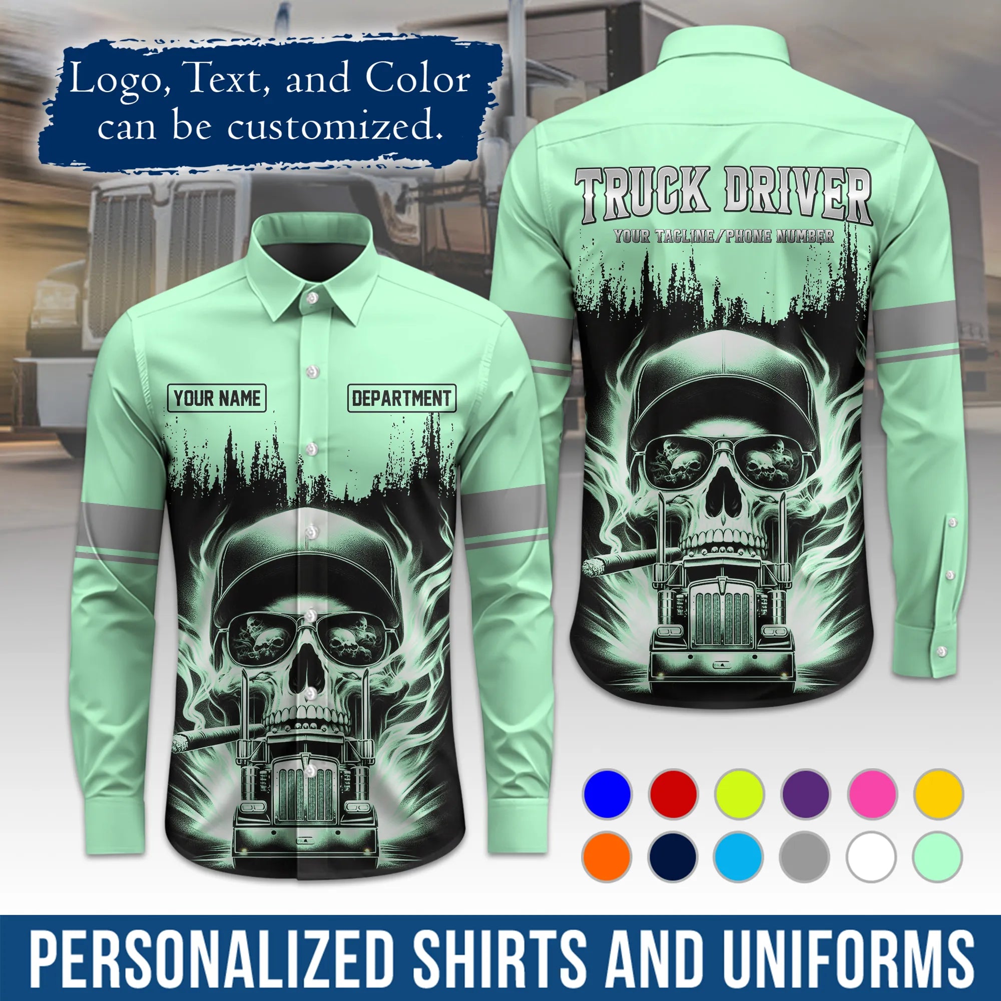 Custom Logo Trucker Apparel, Bulk Order Available, Personalized Gift for Trucking Business TRD01