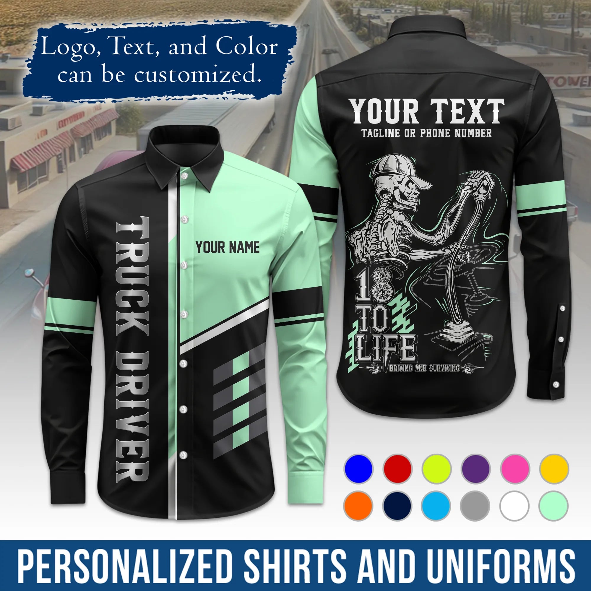 Custom Logo Trucker Apparel, Bulk Order Available, Personalized Gift for Trucking Business TRD08