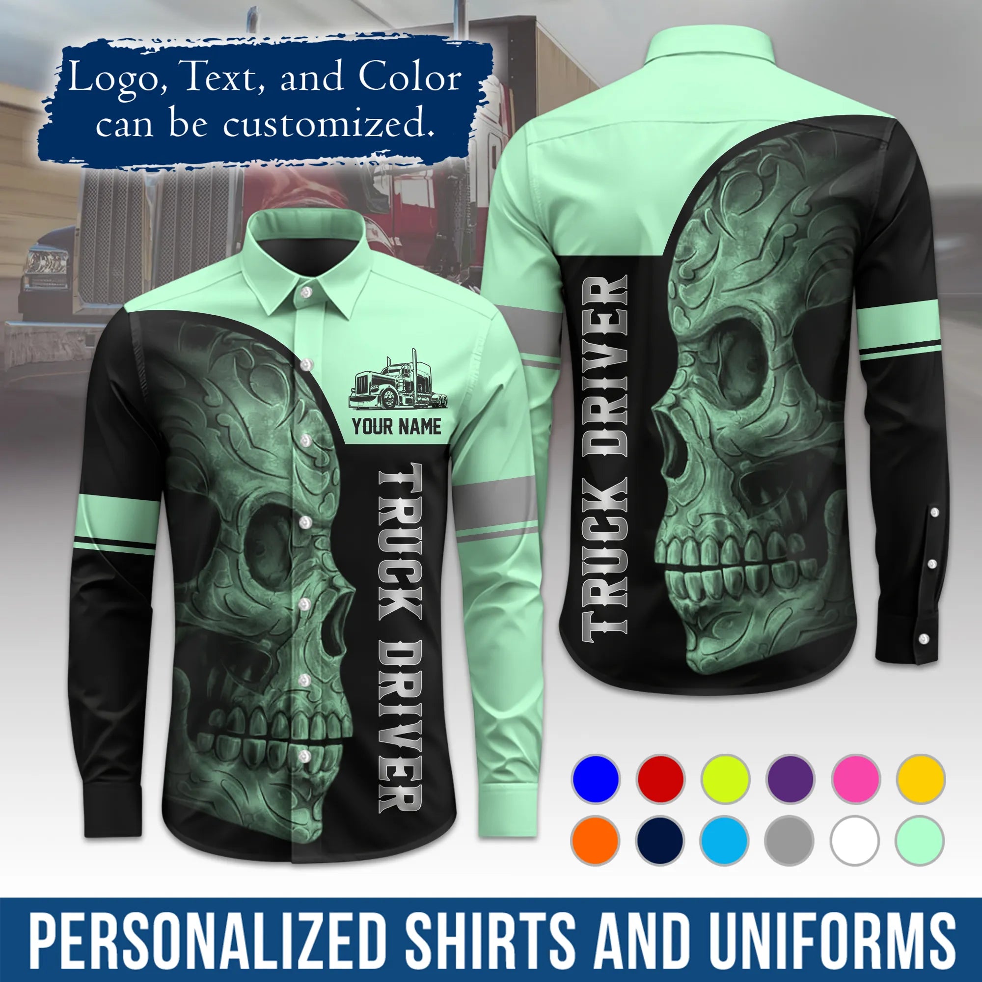 Custom Logo Trucker Apparel, Bulk Order Available, Personalized Gift for Trucking Business TRD07