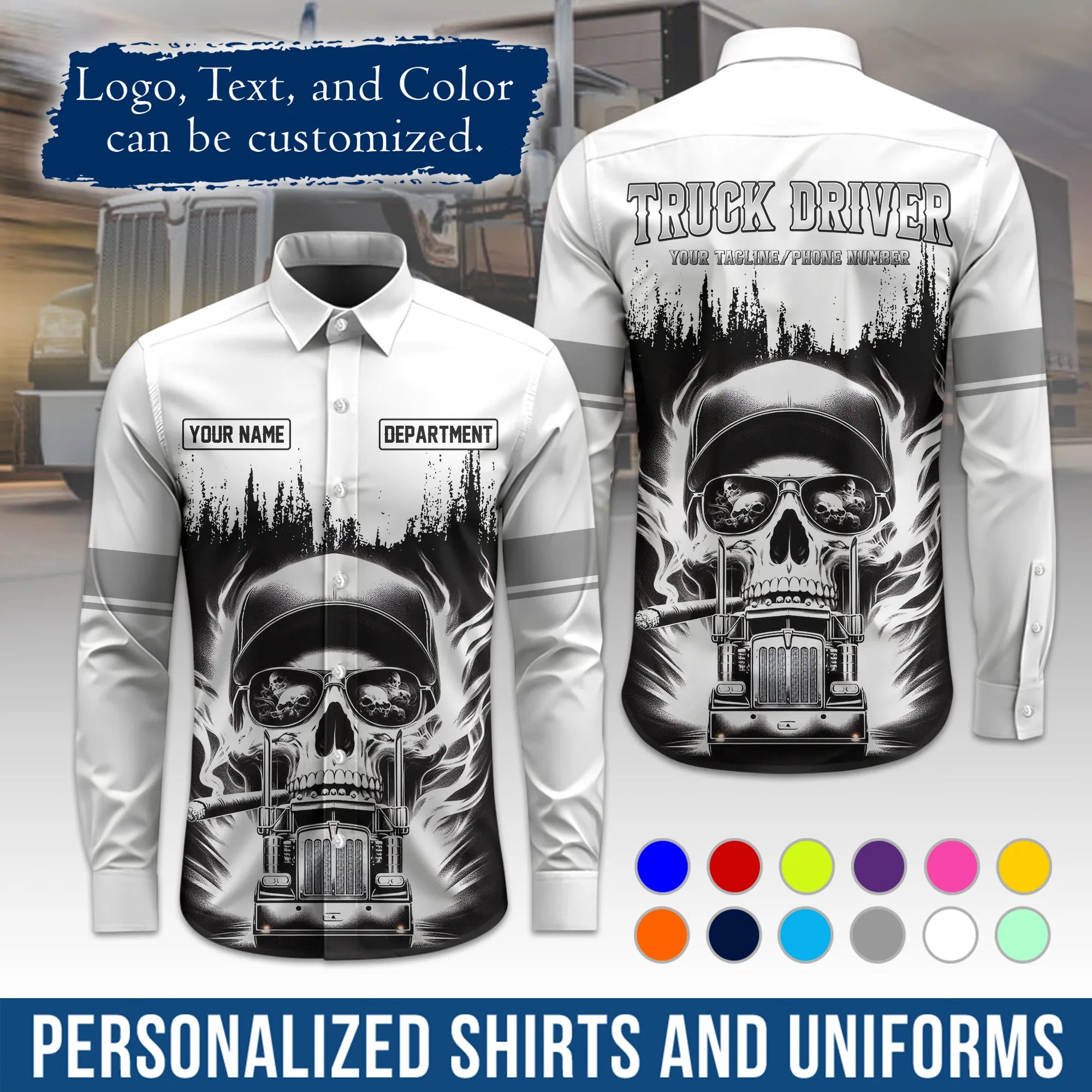 Custom Logo Trucker Apparel, Bulk Order Available, Personalized Gift for Trucking Business TRD01