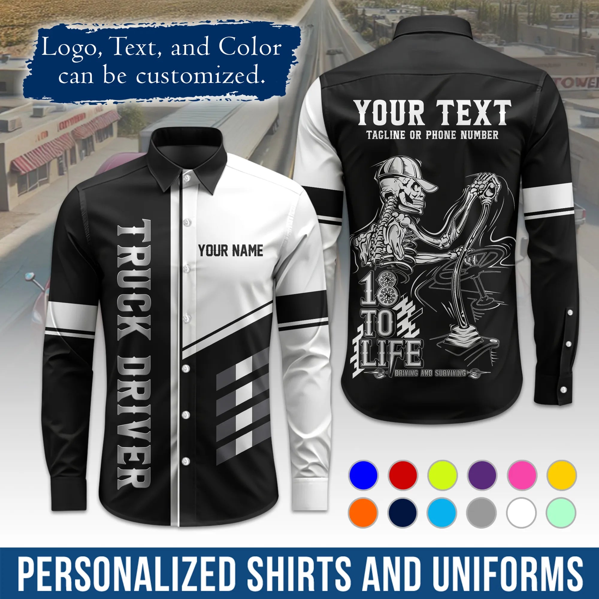 Custom Logo Trucker Apparel, Bulk Order Available, Personalized Gift for Trucking Business TRD08