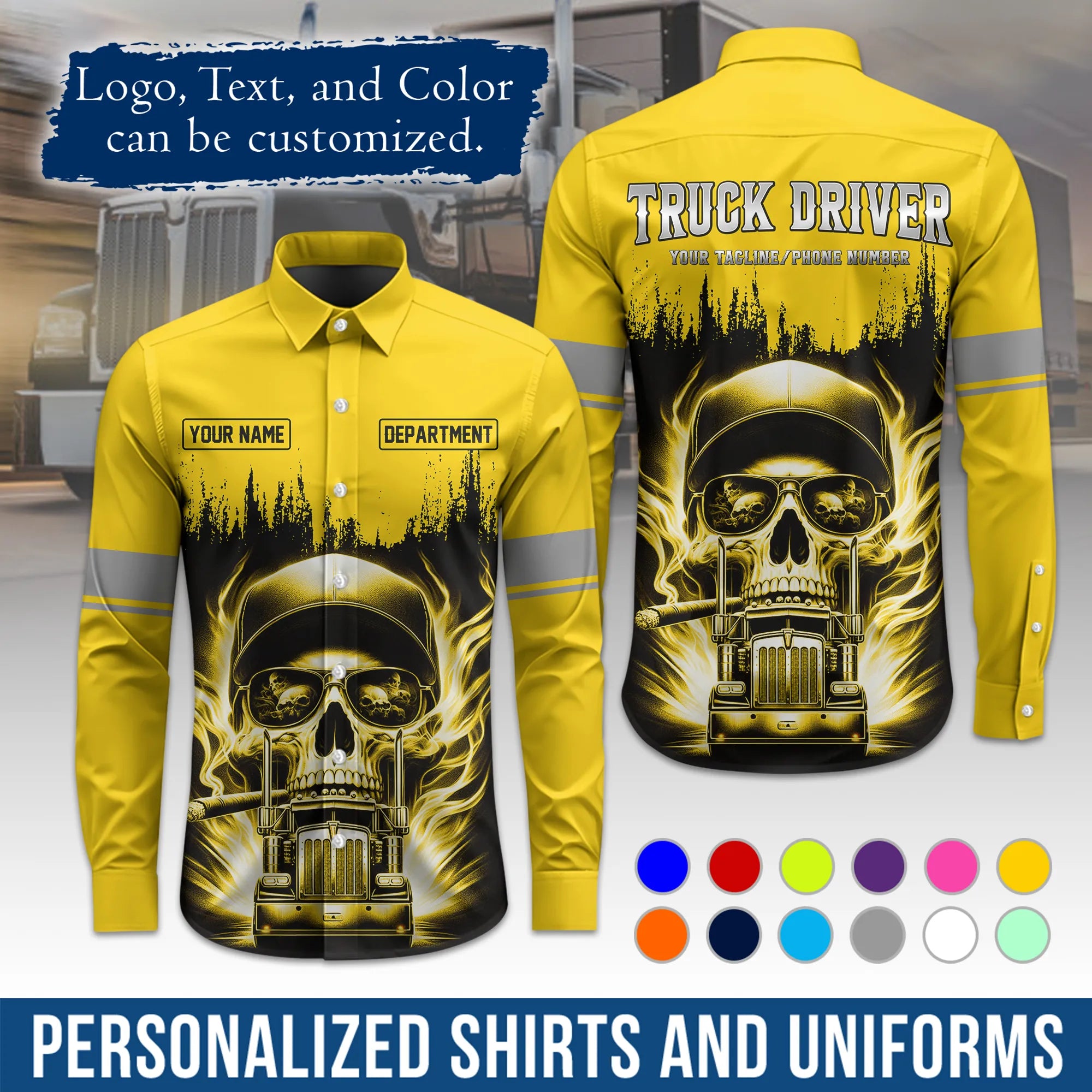 Custom Logo Trucker Apparel, Bulk Order Available, Personalized Gift for Trucking Business TRD01