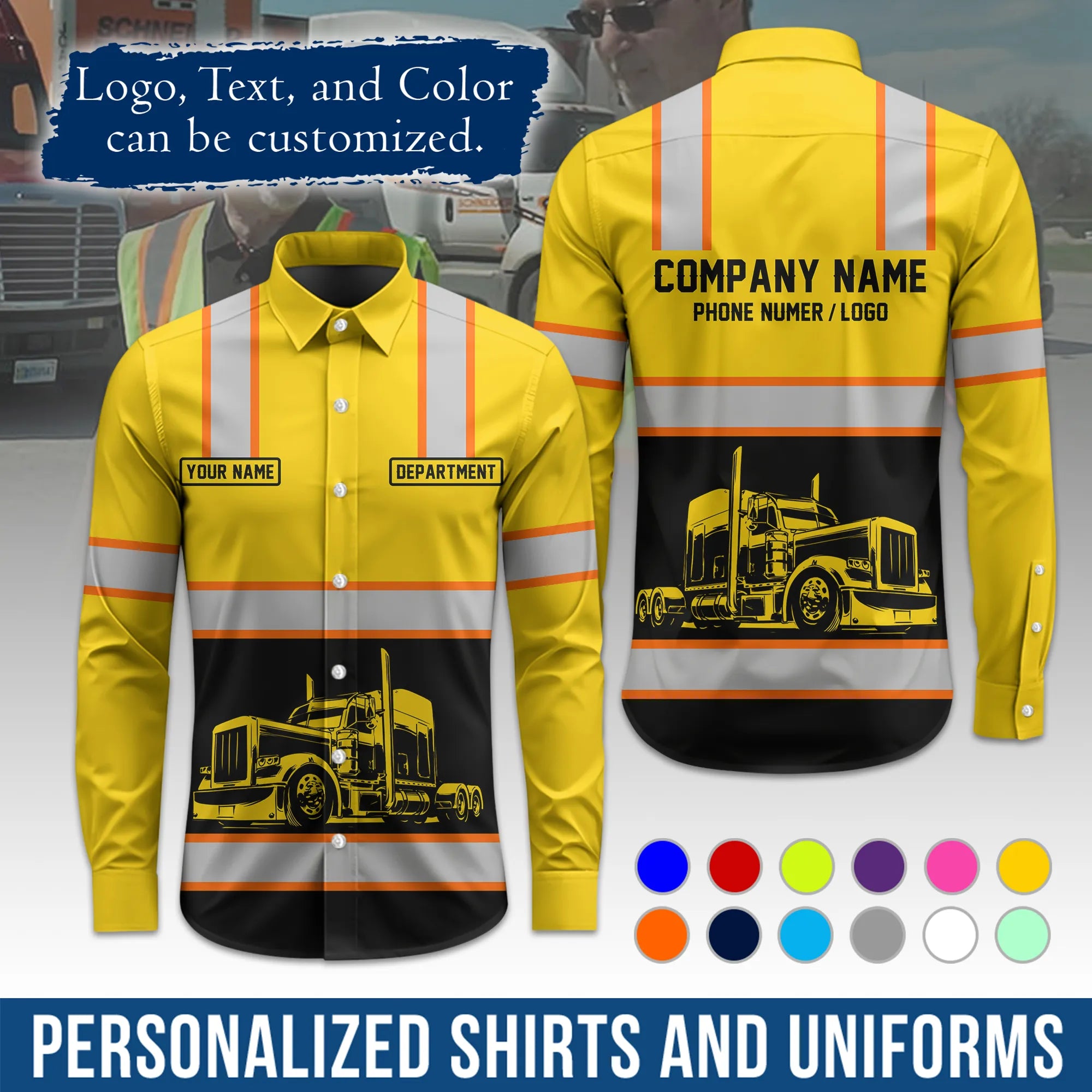 Custom Logo Trucker Apparel, Bulk Order Available, Personalized Gift for Trucking Business TRD03