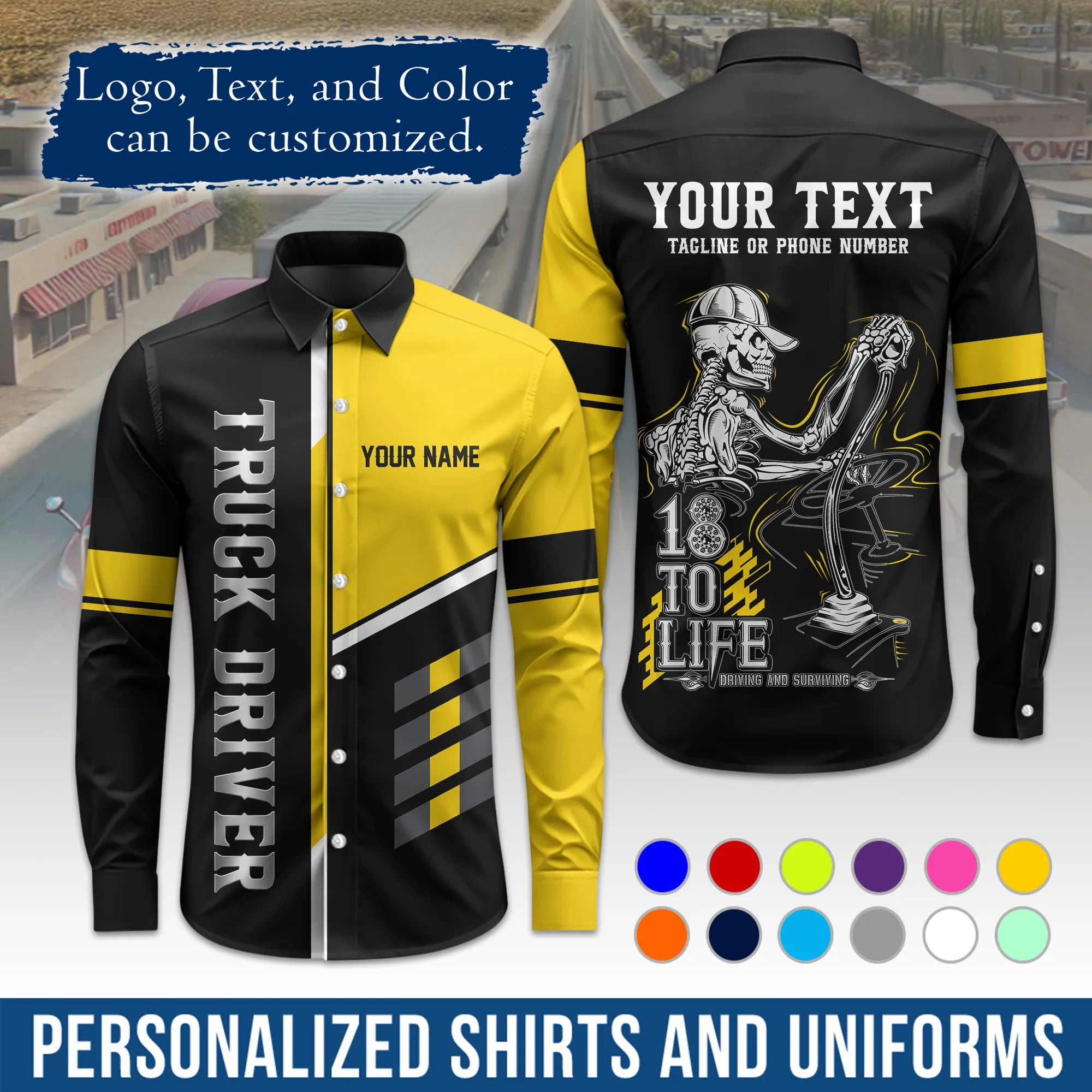 Custom Logo Trucker Apparel, Bulk Order Available, Personalized Gift for Trucking Business TRD08