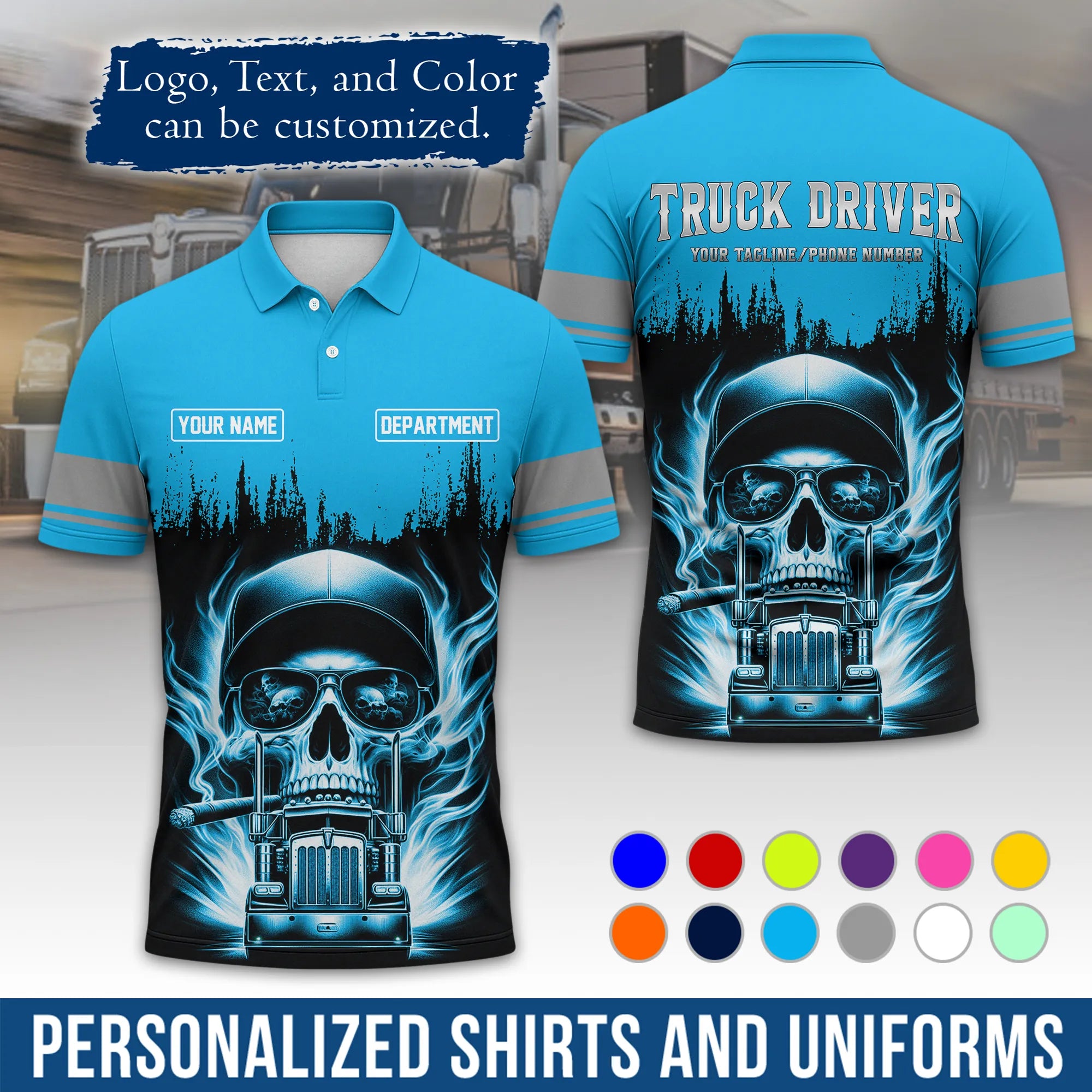Custom Logo Trucker Apparel, Bulk Order Available, Personalized Gift for Trucking Business TRD01