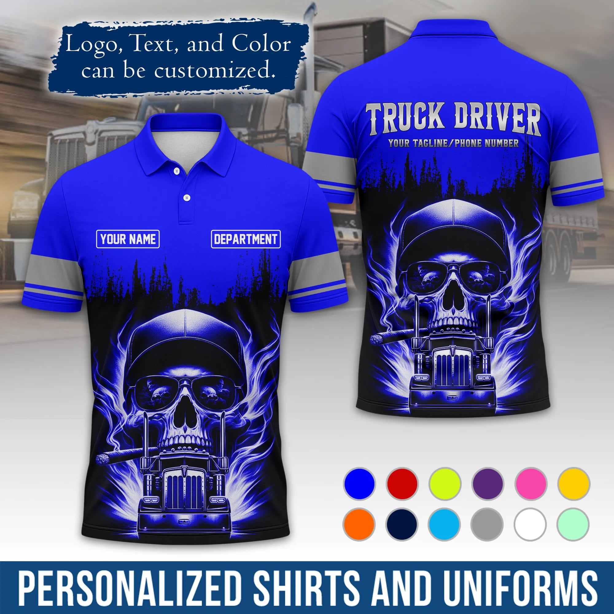 Custom Logo Trucker Apparel, Bulk Order Available, Personalized Gift for Trucking Business TRD01
