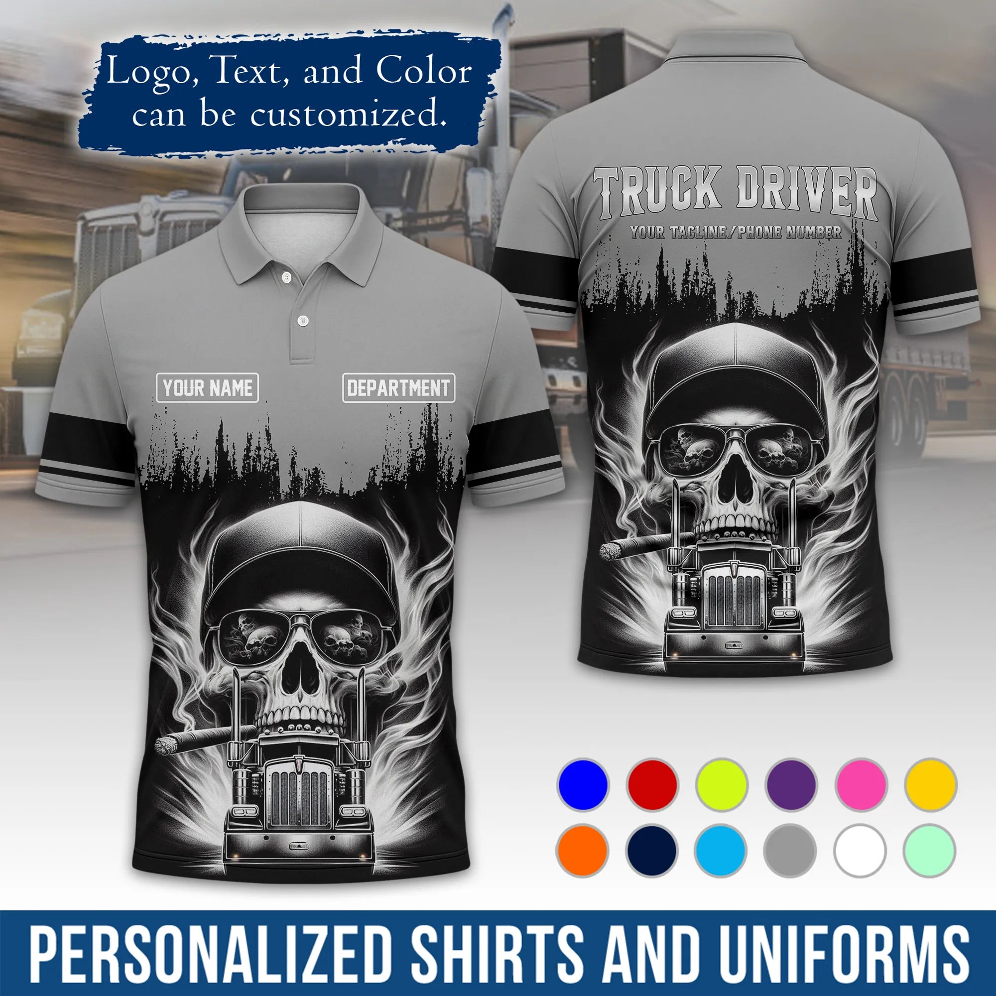 Custom Logo Trucker Apparel, Bulk Order Available, Personalized Gift for Trucking Business TRD01