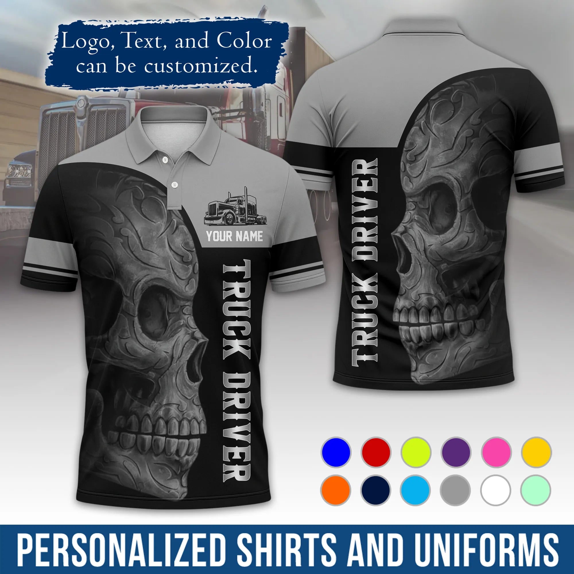 Custom Logo Trucker Apparel, Bulk Order Available, Personalized Gift for Trucking Business TRD07