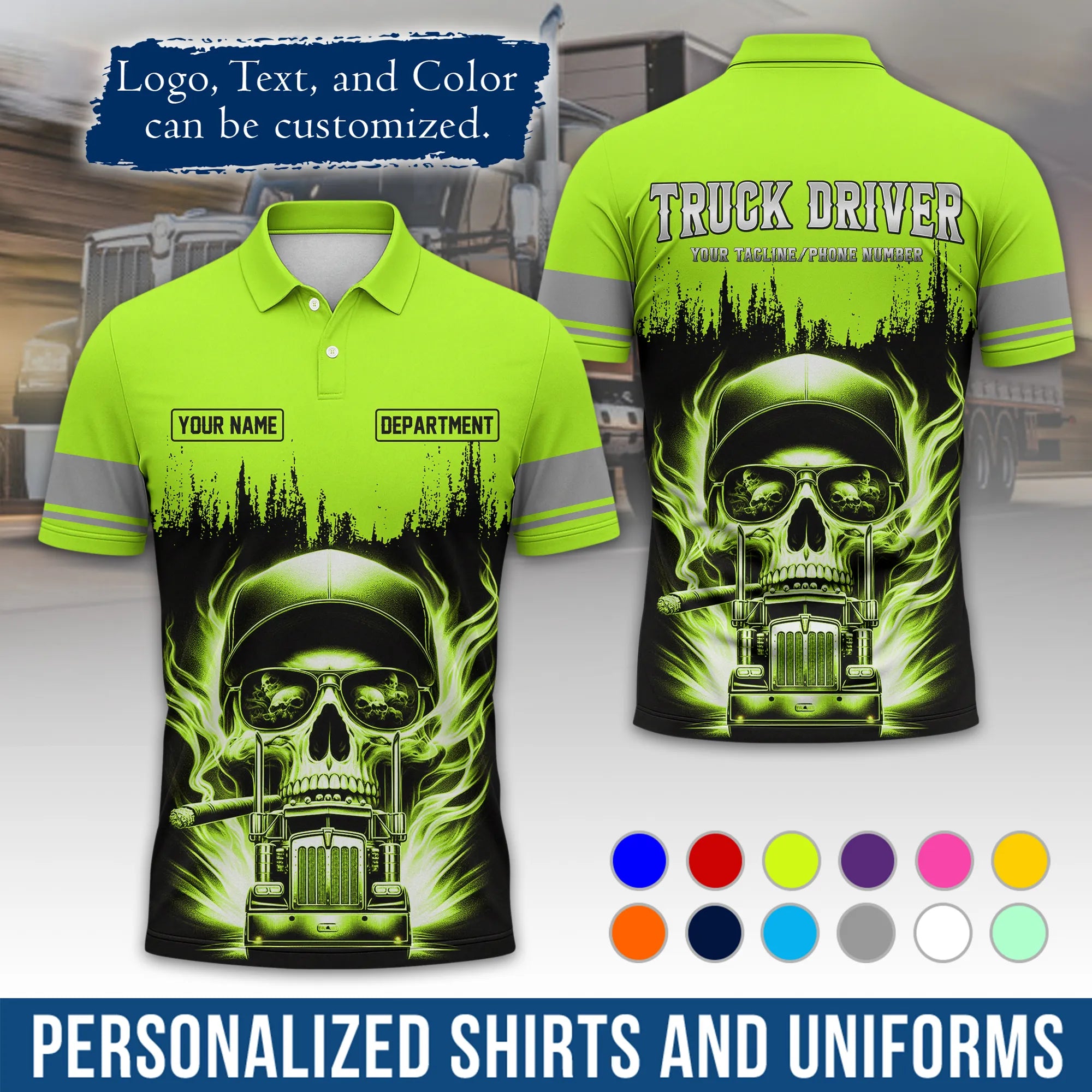 Custom Logo Trucker Apparel, Bulk Order Available, Personalized Gift for Trucking Business TRD01