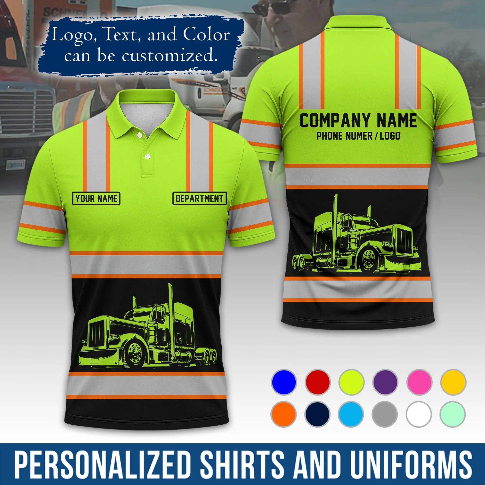 Custom Logo Trucker Apparel, Bulk Order Available, Personalized Gift for Trucking Business TRD03