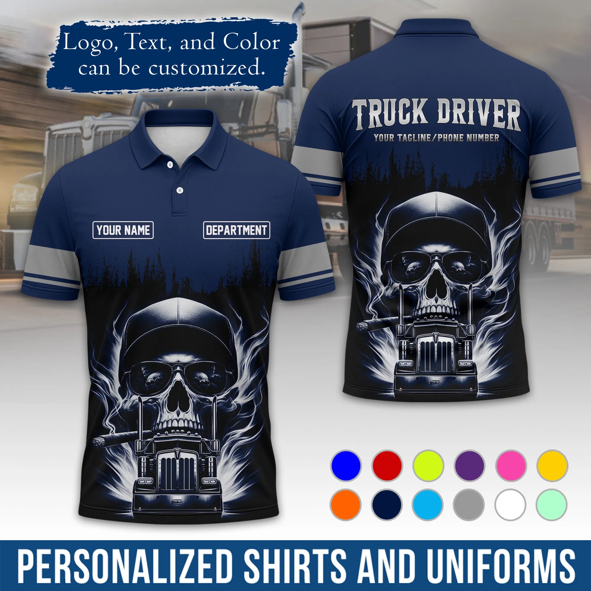 Custom Logo Trucker Apparel, Bulk Order Available, Personalized Gift for Trucking Business TRD01