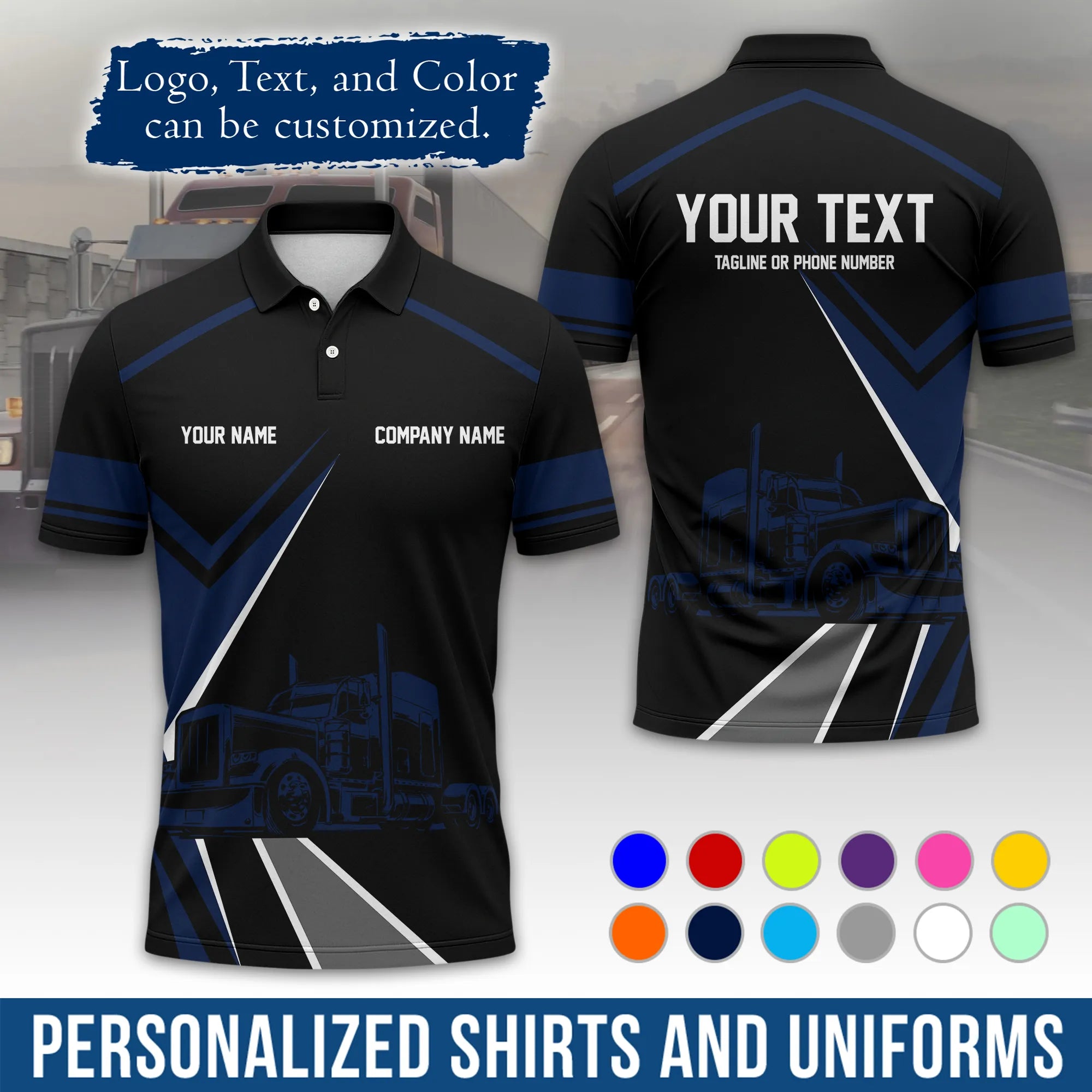 Custom Logo Trucker Apparel, Bulk Order Available, Personalized Gift for Trucking Business TRD06