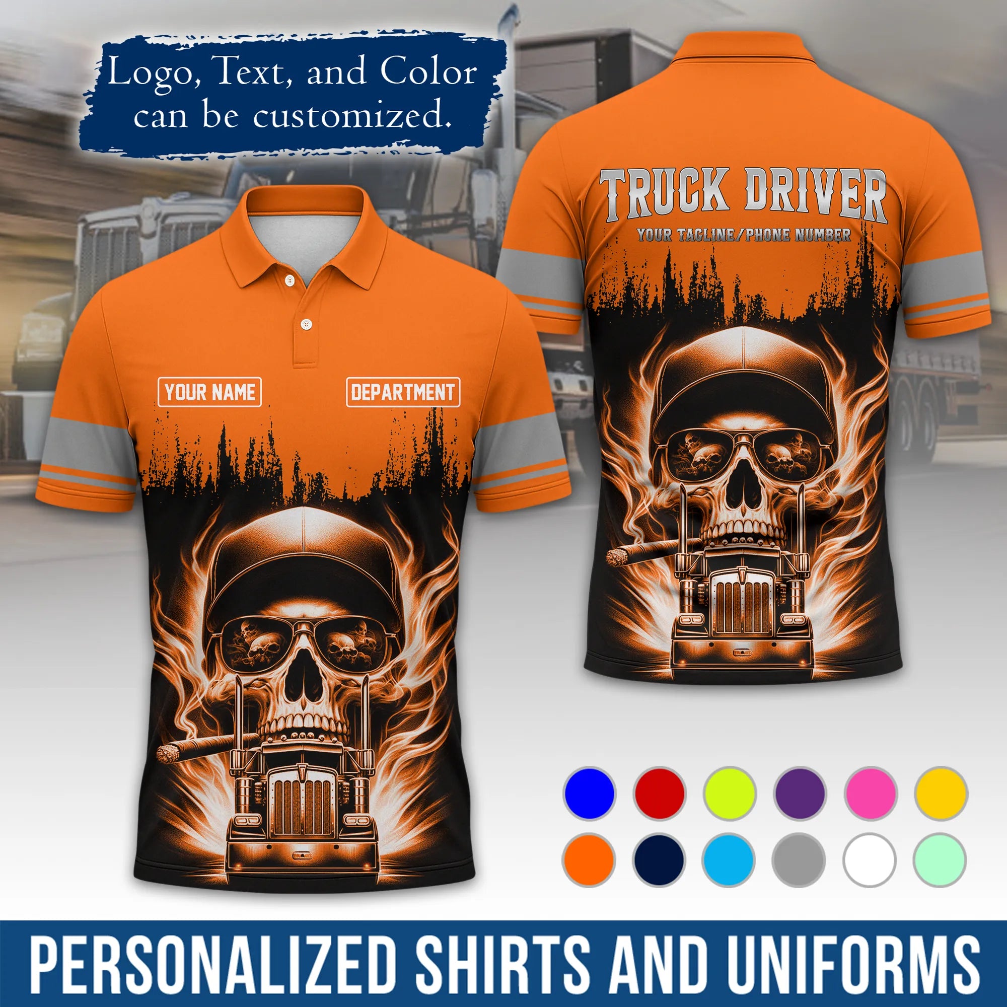 Custom Logo Trucker Apparel, Bulk Order Available, Personalized Gift for Trucking Business TRD01