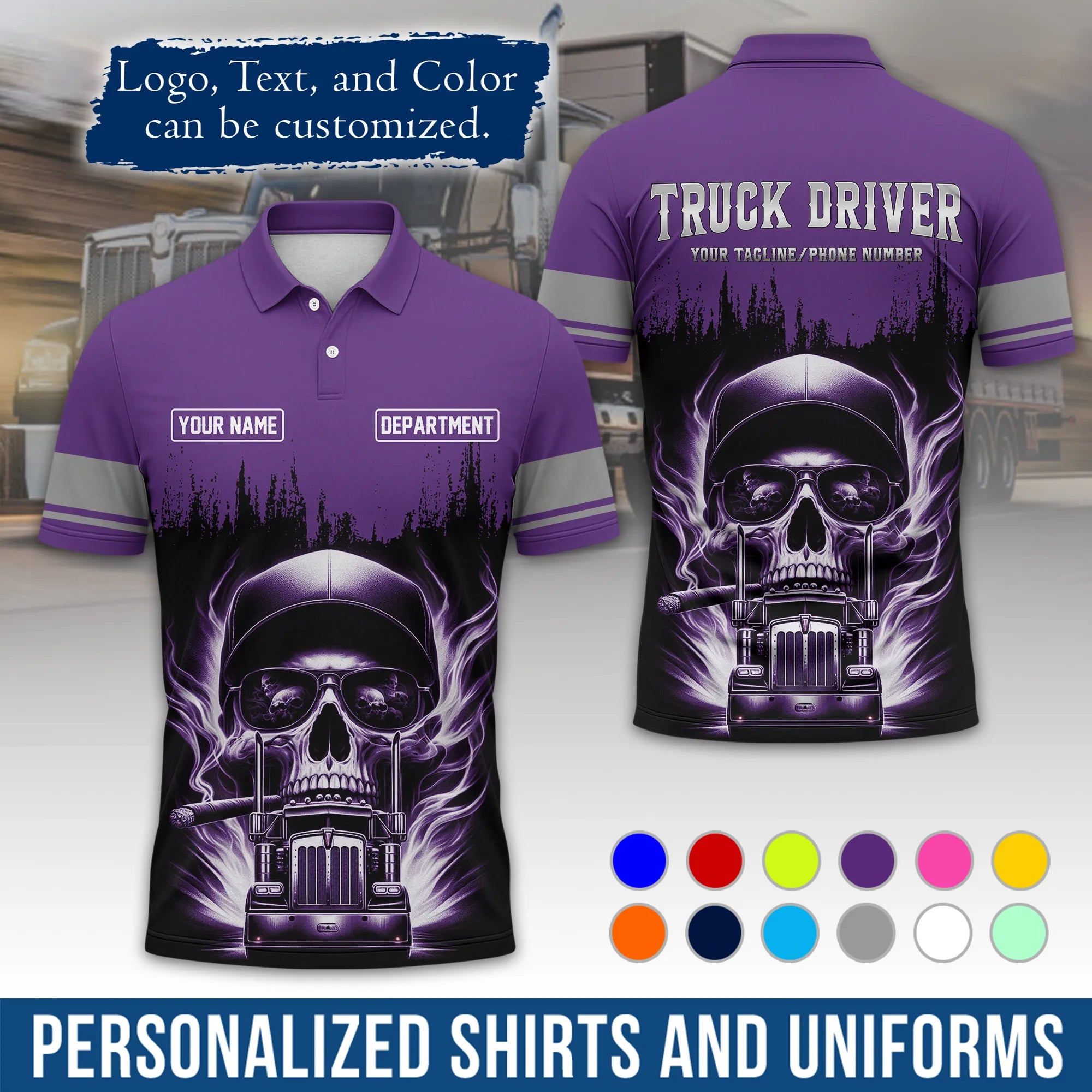 Custom Logo Trucker Apparel, Bulk Order Available, Personalized Gift for Trucking Business TRD01