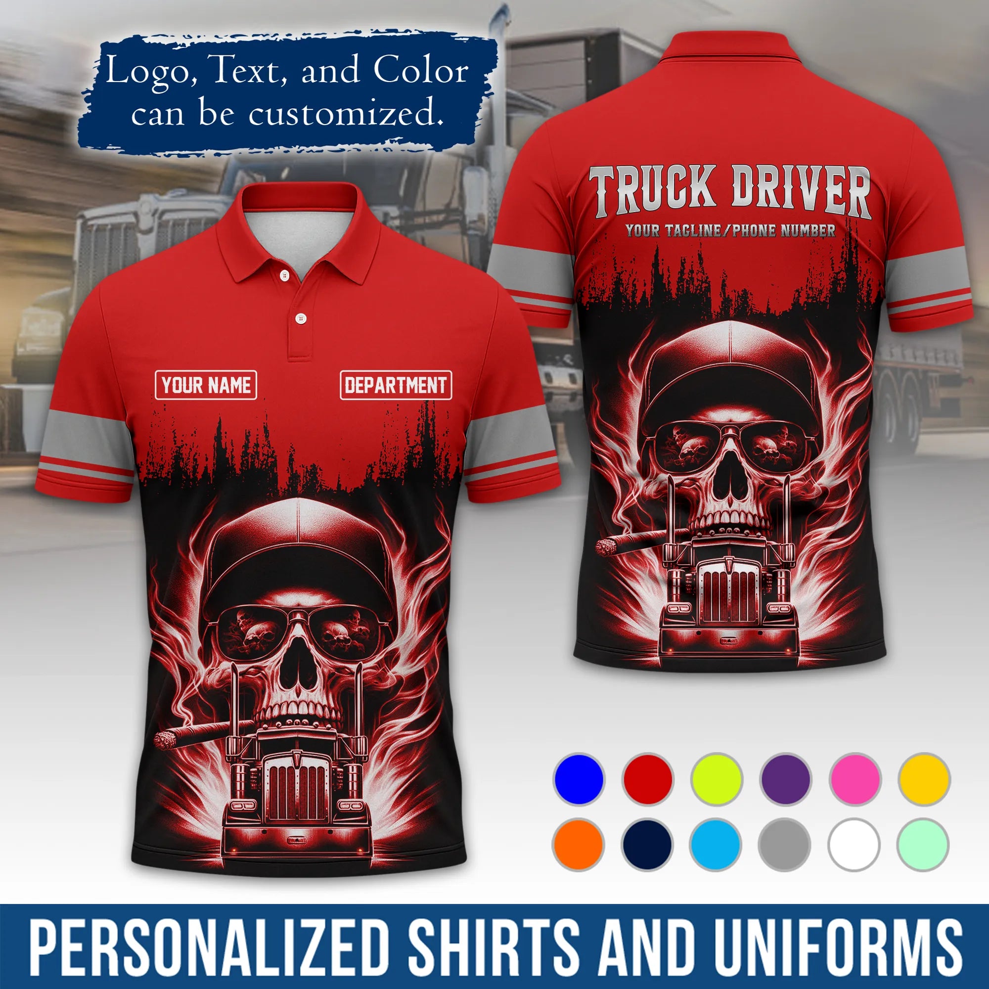 Custom Logo Trucker Apparel, Bulk Order Available, Personalized Gift for Trucking Business TRD01