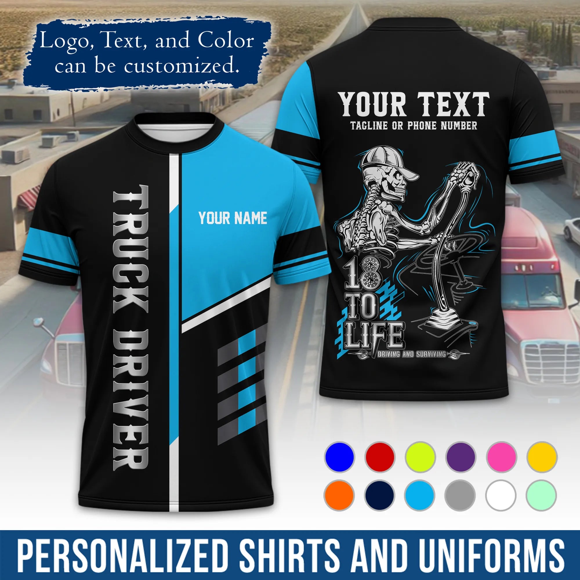 Custom Logo Trucker Apparel, Bulk Order Available, Personalized Gift for Trucking Business TRD08