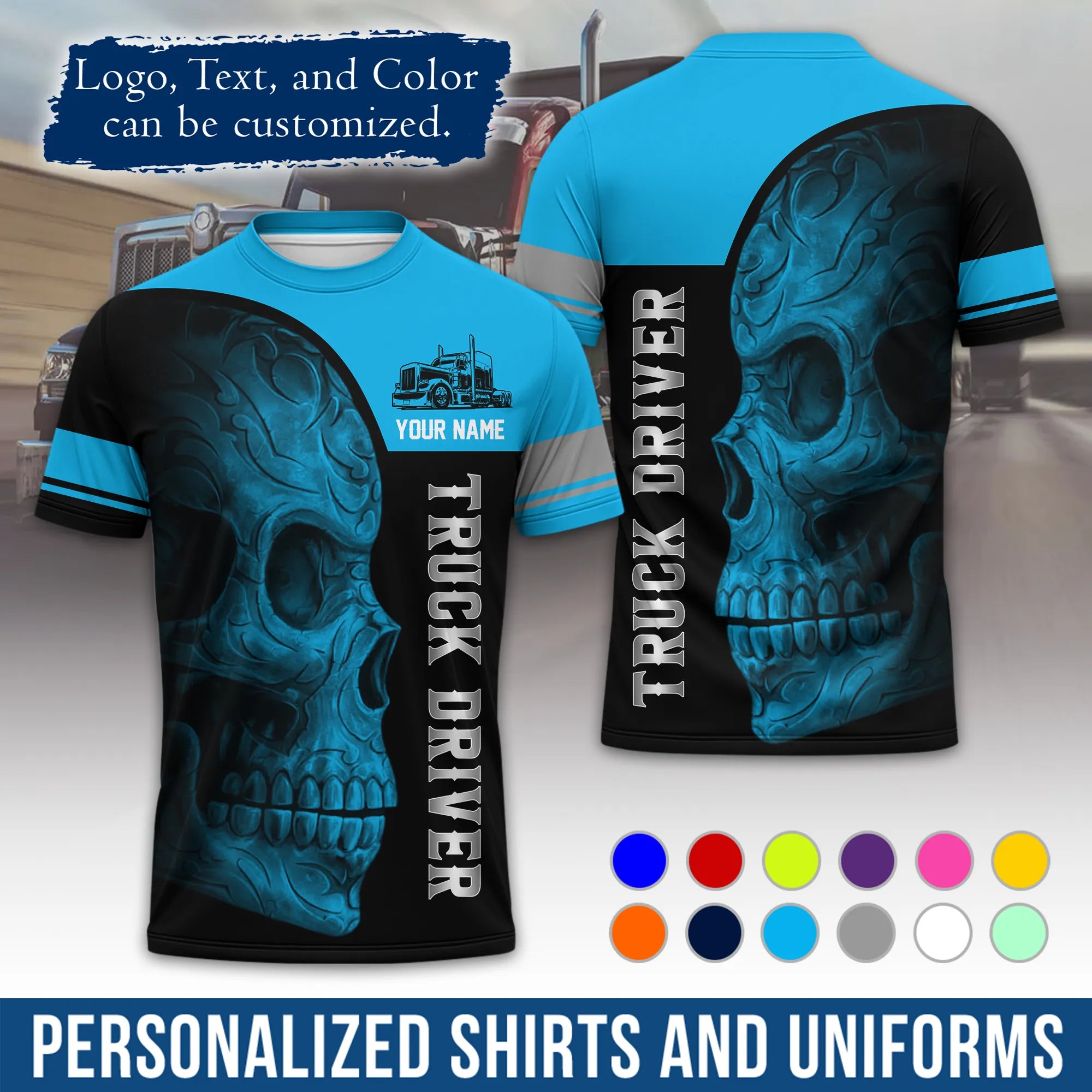 Custom Logo Trucker Apparel, Bulk Order Available, Personalized Gift for Trucking Business TRD07