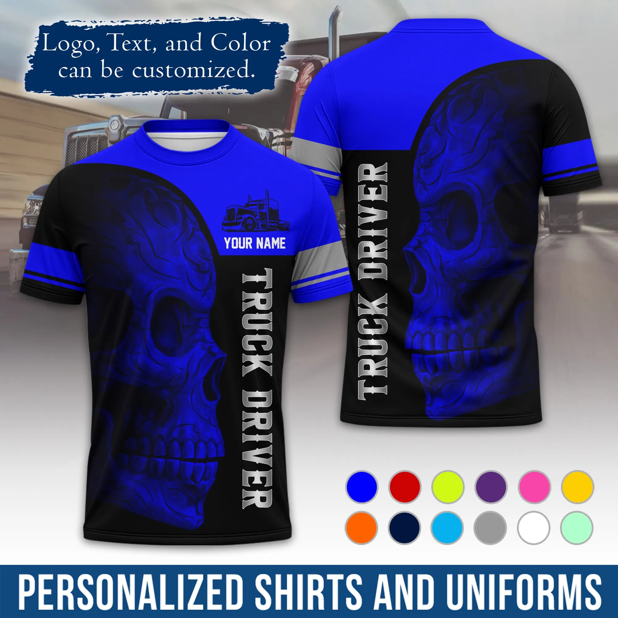 Custom Logo Trucker Apparel, Bulk Order Available, Personalized Gift for Trucking Business TRD07