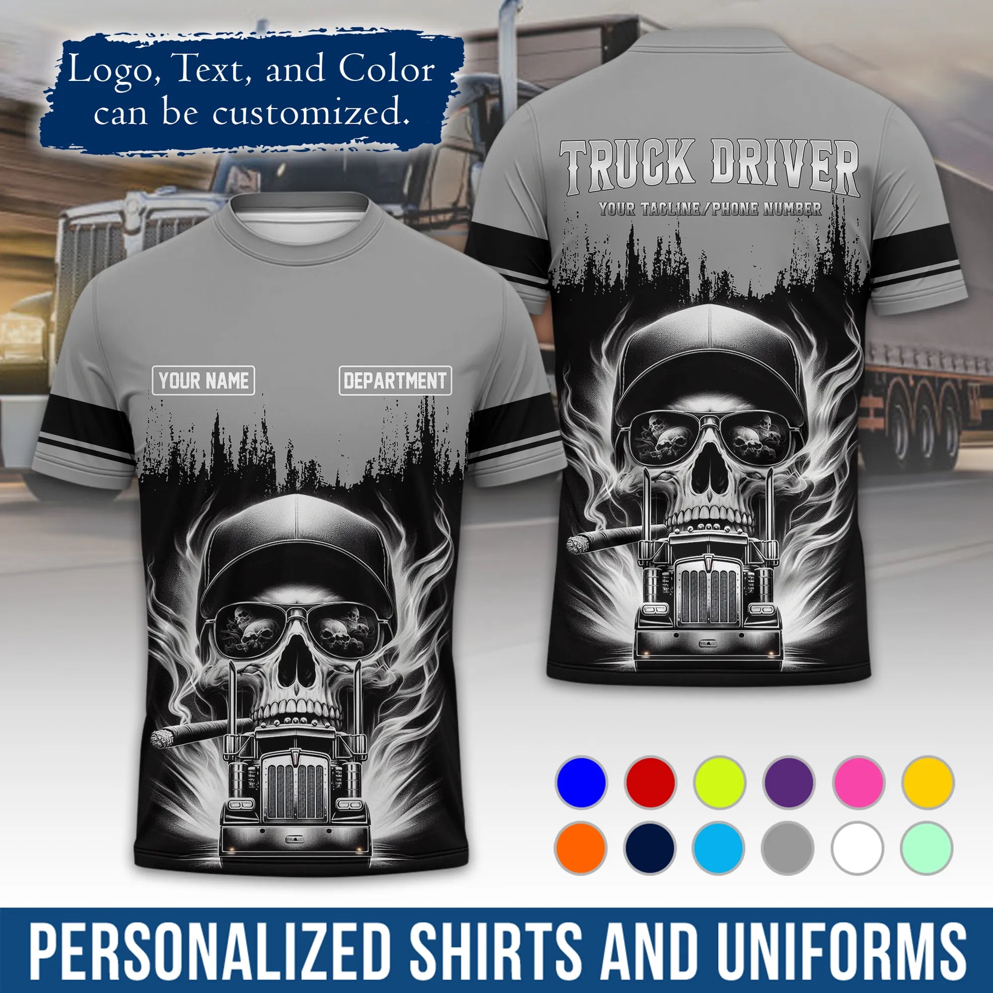 Custom Logo Trucker Apparel, Bulk Order Available, Personalized Gift for Trucking Business TRD01