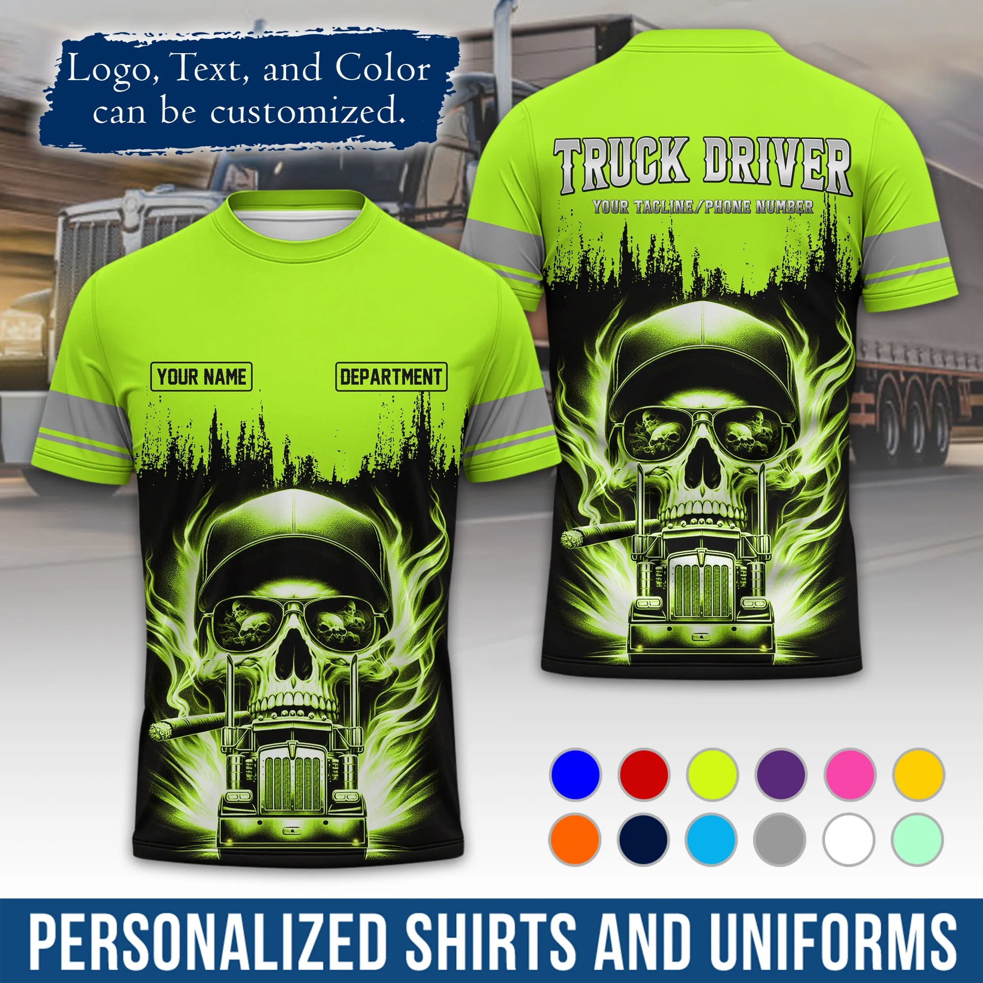 Custom Logo Trucker Apparel, Bulk Order Available, Personalized Gift for Trucking Business TRD01