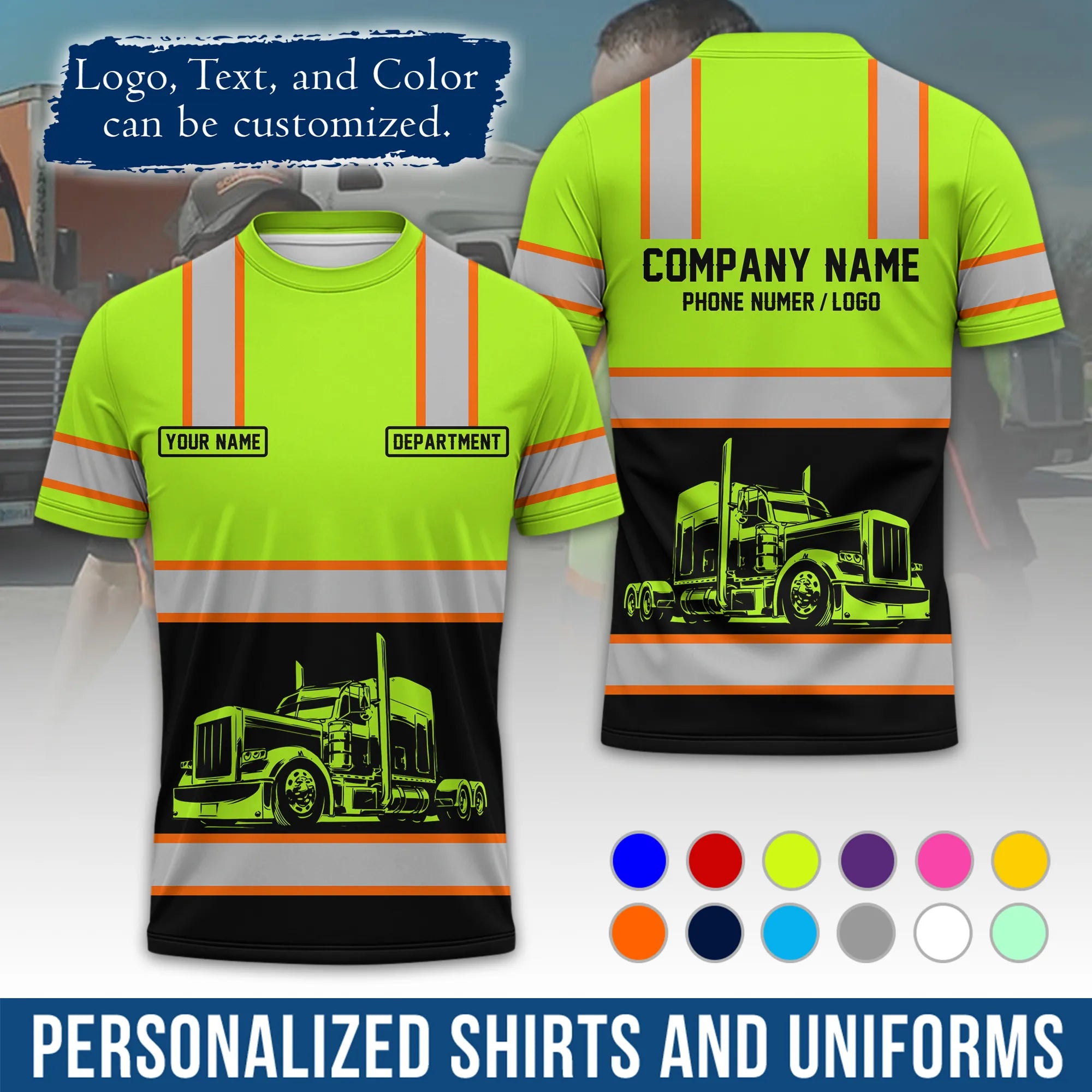 Custom Logo Trucker Apparel, Bulk Order Available, Personalized Gift for Trucking Business TRD03