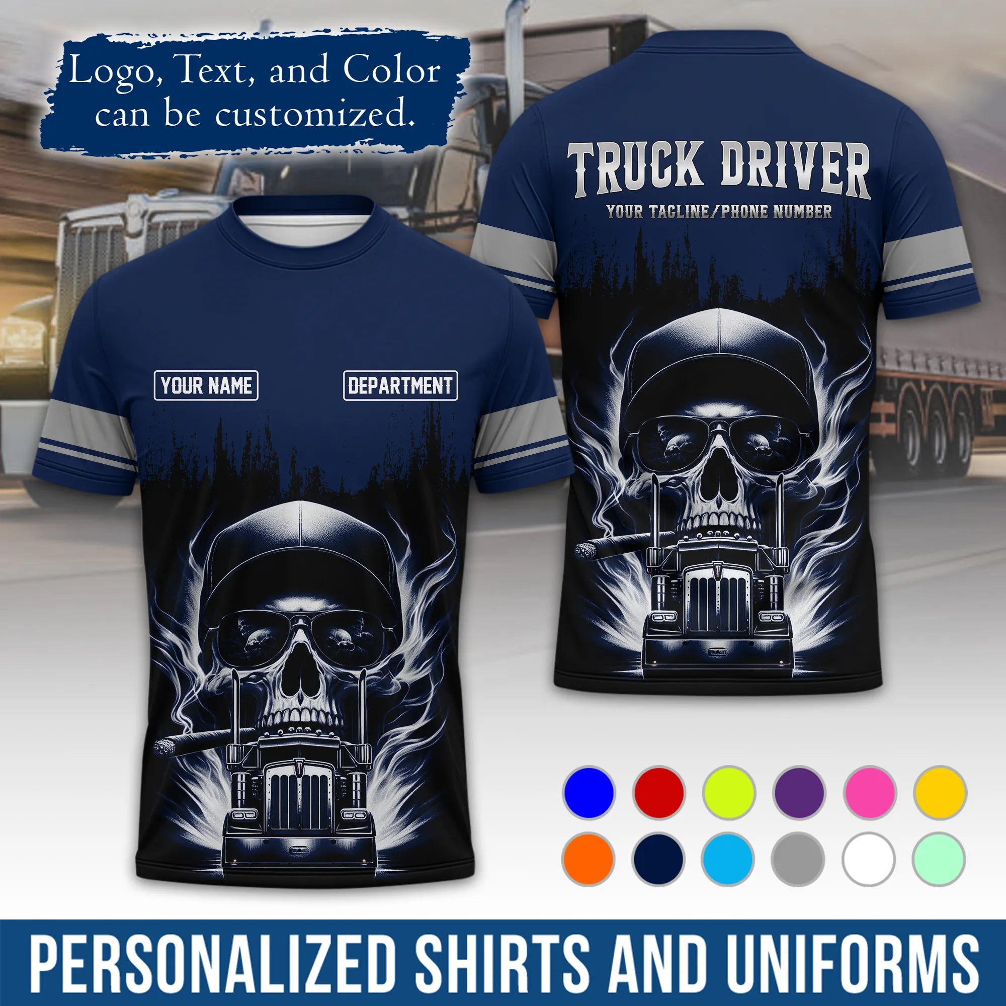 Custom Logo Trucker Apparel, Bulk Order Available, Personalized Gift for Trucking Business TRD01