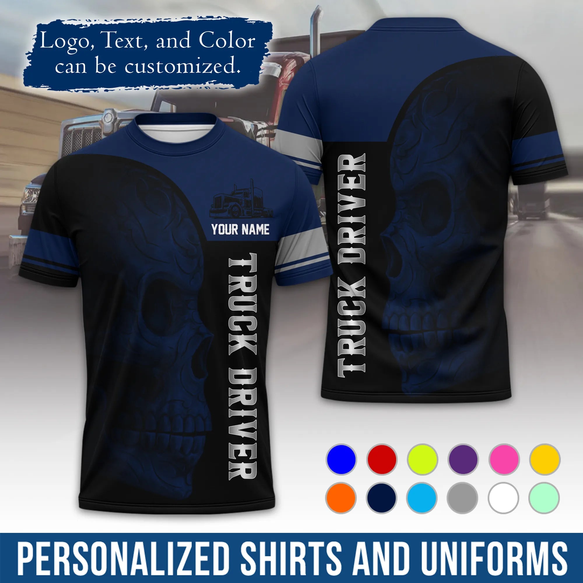 Custom Logo Trucker Apparel, Bulk Order Available, Personalized Gift for Trucking Business TRD07