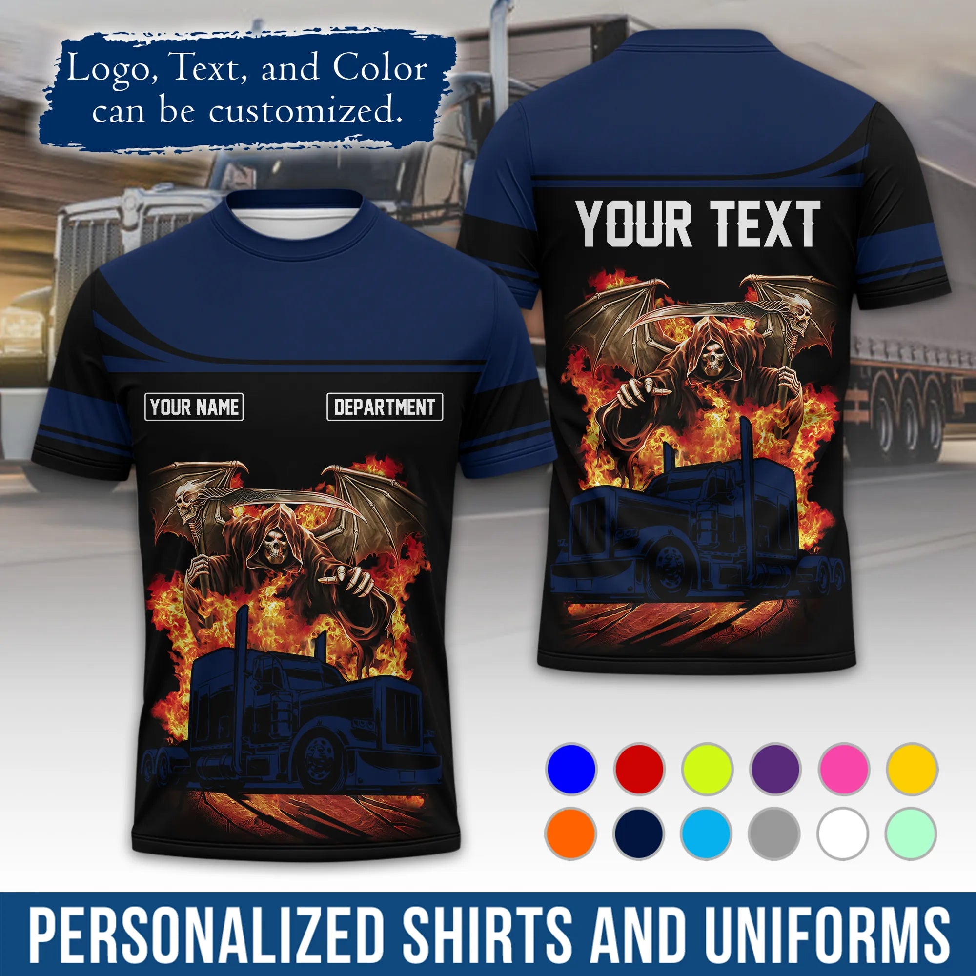 Custom Logo Trucker Apparel, Bulk Order Available, Personalized Gift for Trucking Business TRD04