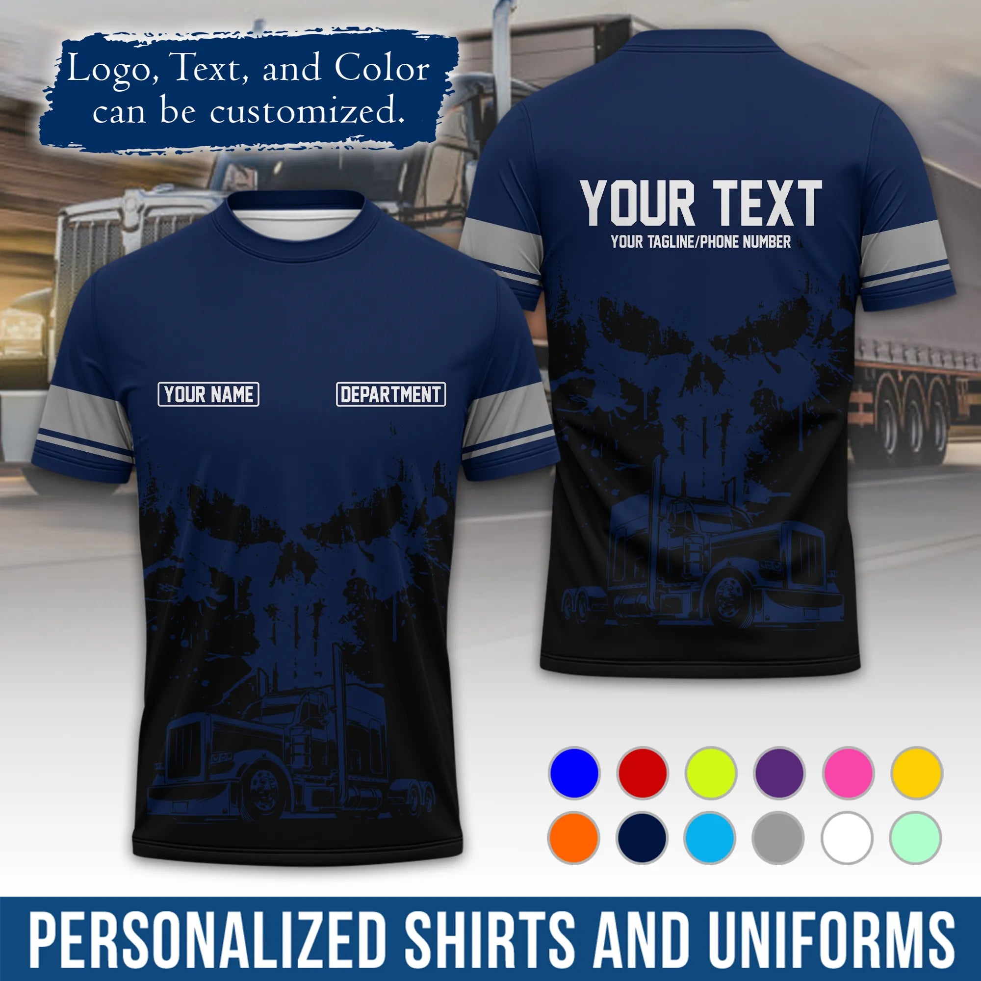 Custom Logo Trucker Apparel, Bulk Order Available, Personalized Gift for Trucking Business TRD05