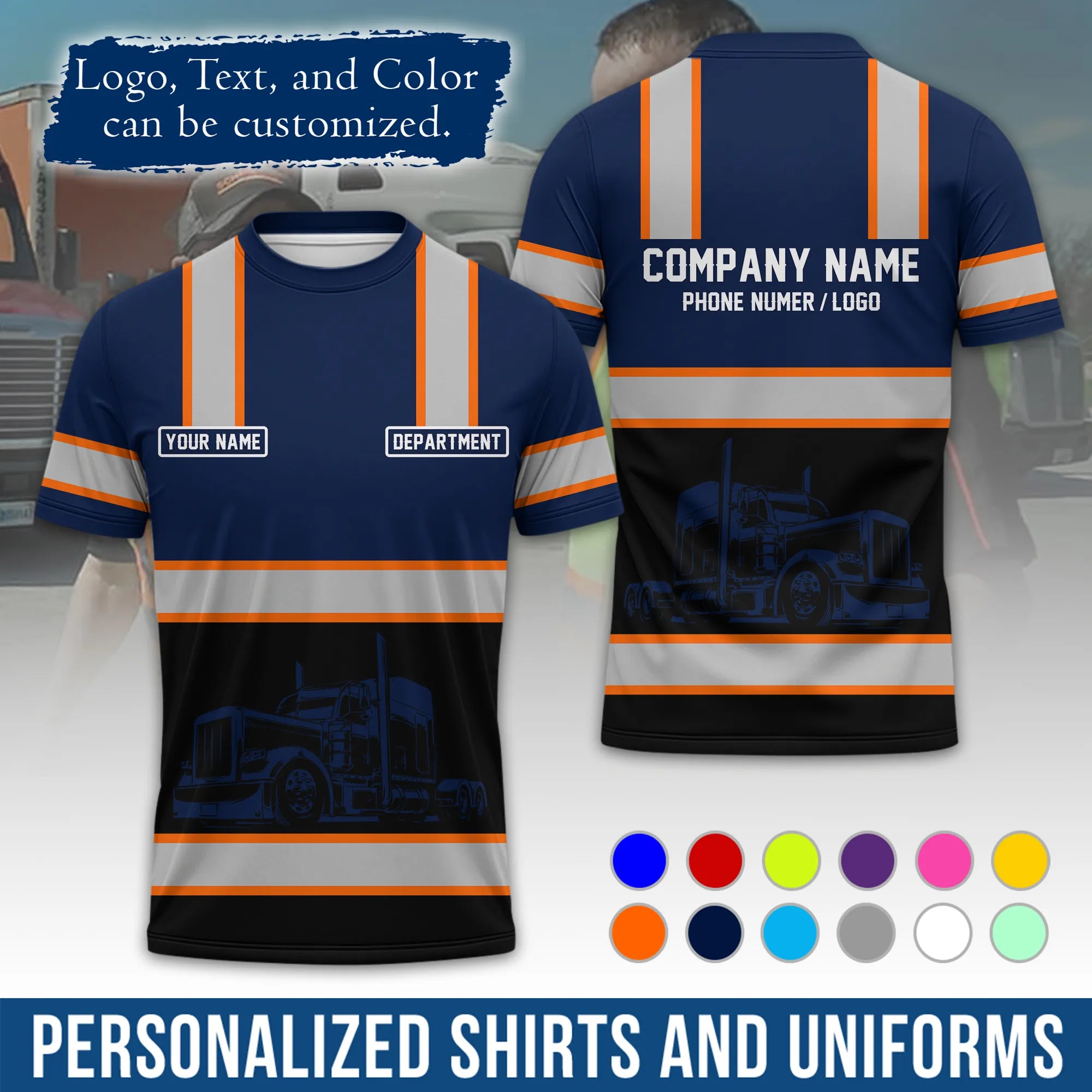 Custom Logo Trucker Apparel, Bulk Order Available, Personalized Gift for Trucking Business TRD03