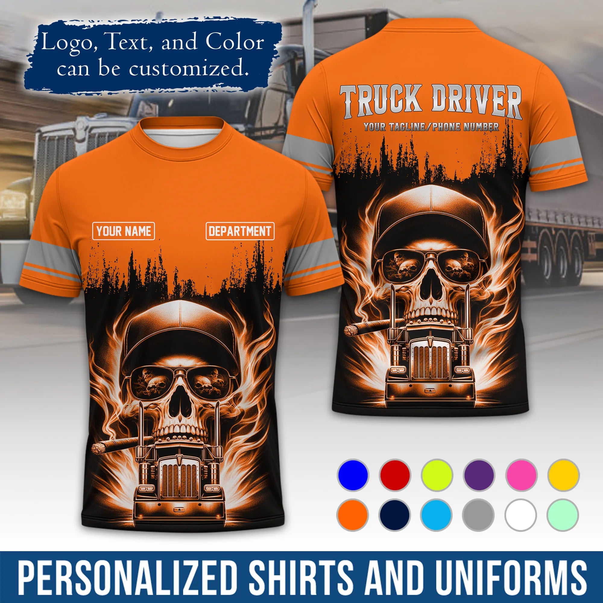 Custom Logo Trucker Apparel, Bulk Order Available, Personalized Gift for Trucking Business TRD01