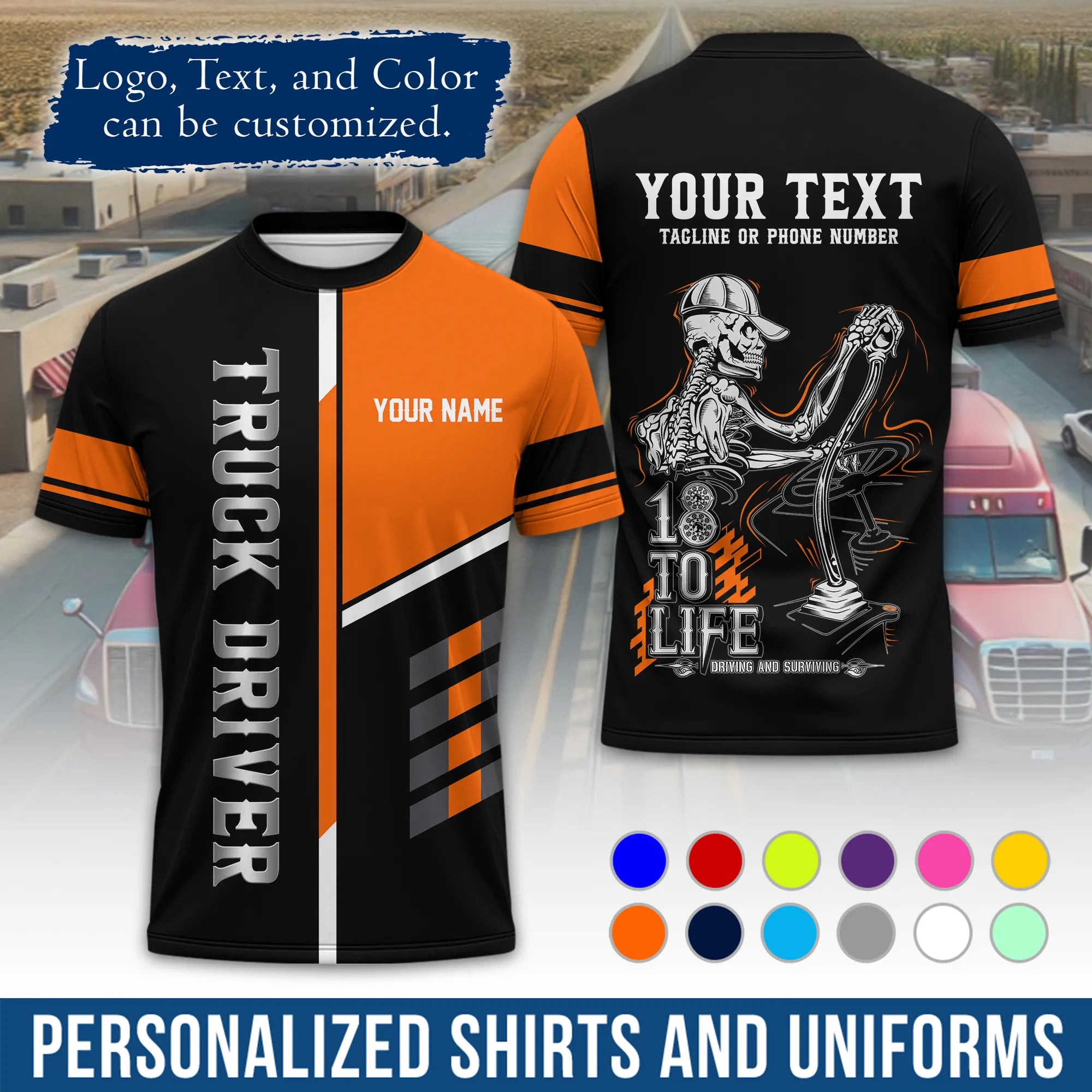 Custom Logo Trucker Apparel, Bulk Order Available, Personalized Gift for Trucking Business TRD08