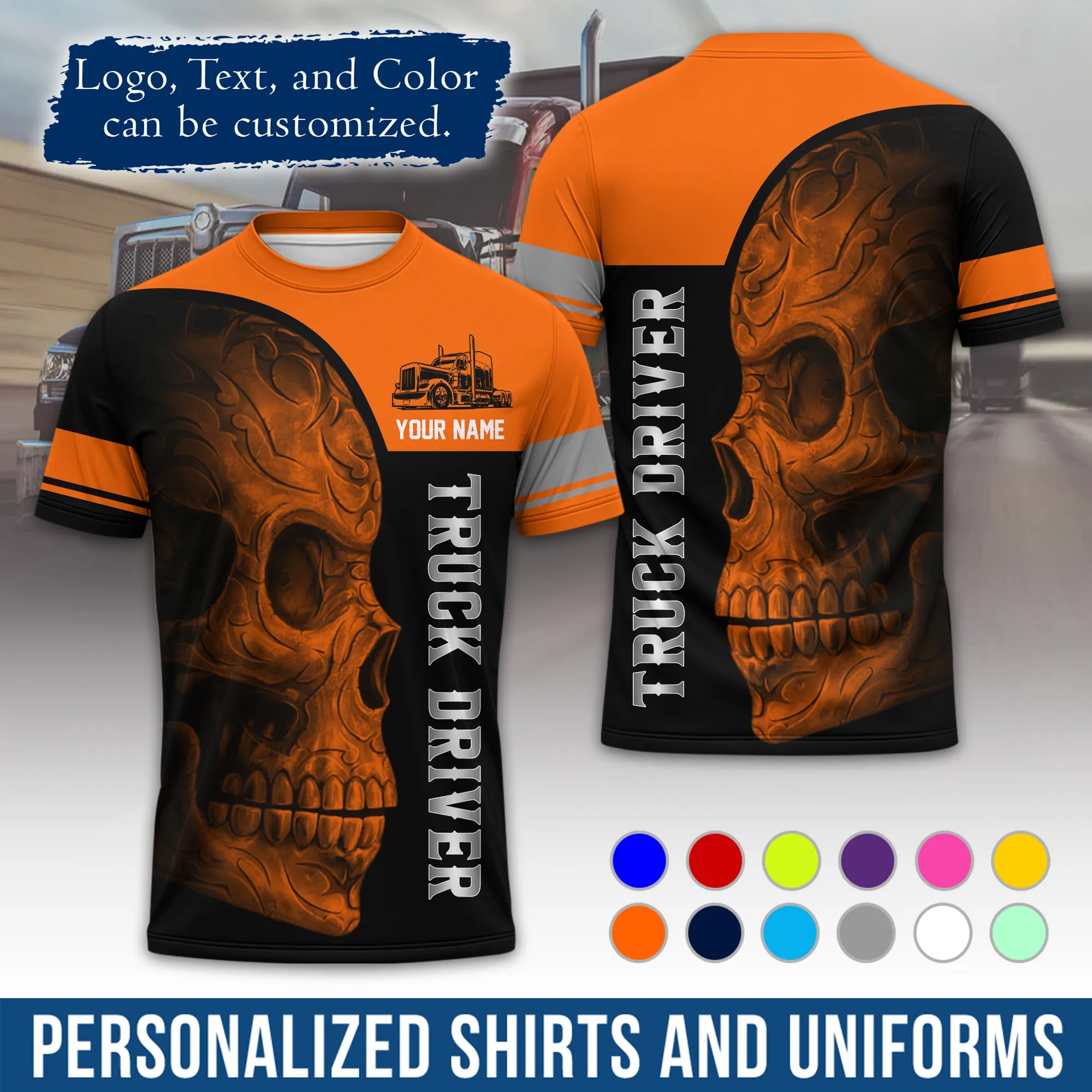 Custom Logo Trucker Apparel, Bulk Order Available, Personalized Gift for Trucking Business TRD07