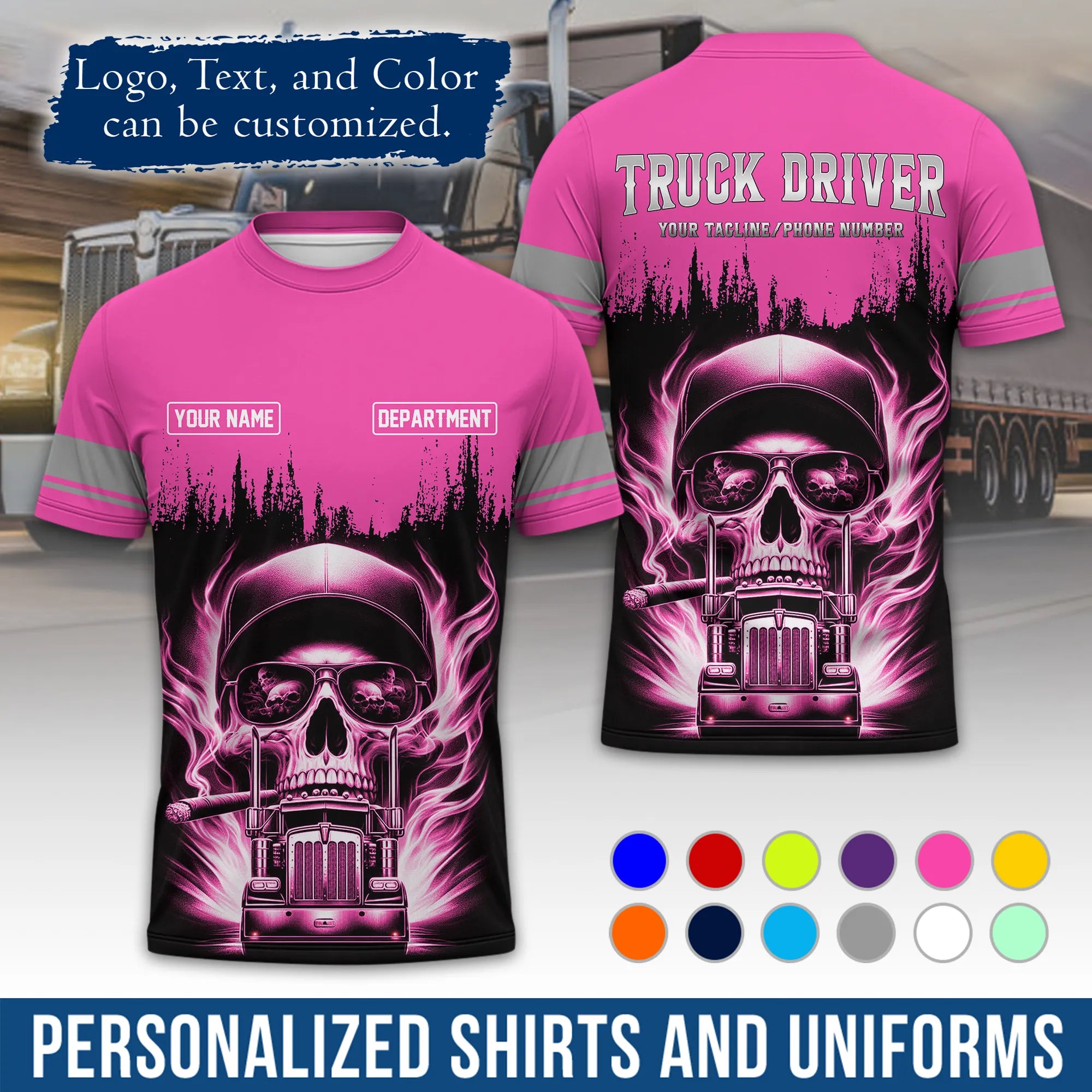 Custom Logo Trucker Apparel, Bulk Order Available, Personalized Gift for Trucking Business TRD01