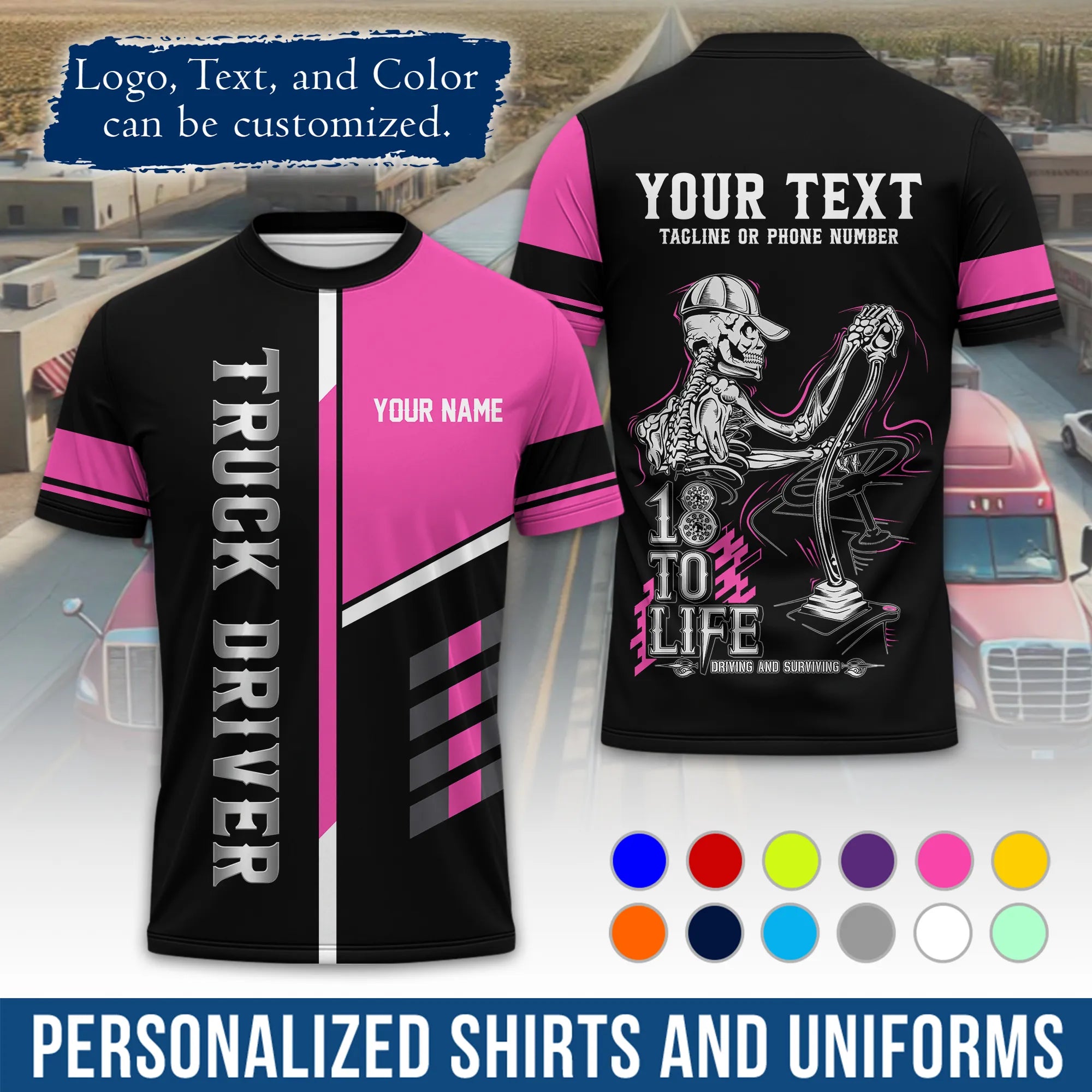 Custom Logo Trucker Apparel, Bulk Order Available, Personalized Gift for Trucking Business TRD08