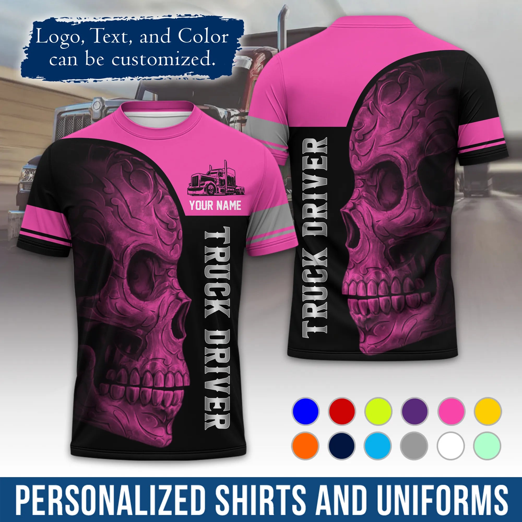 Custom Logo Trucker Apparel, Bulk Order Available, Personalized Gift for Trucking Business TRD07