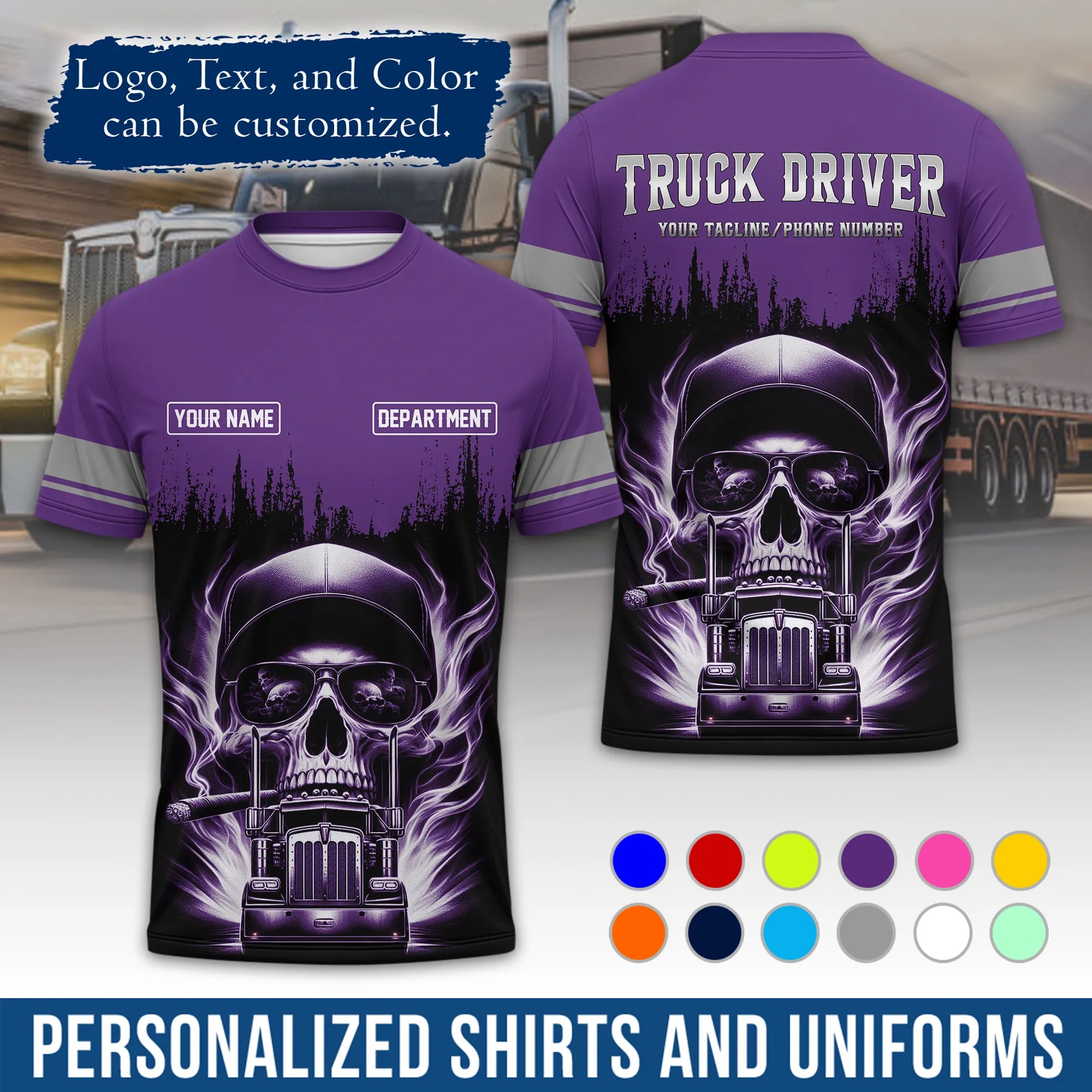 Custom Logo Trucker Apparel, Bulk Order Available, Personalized Gift for Trucking Business TRD01