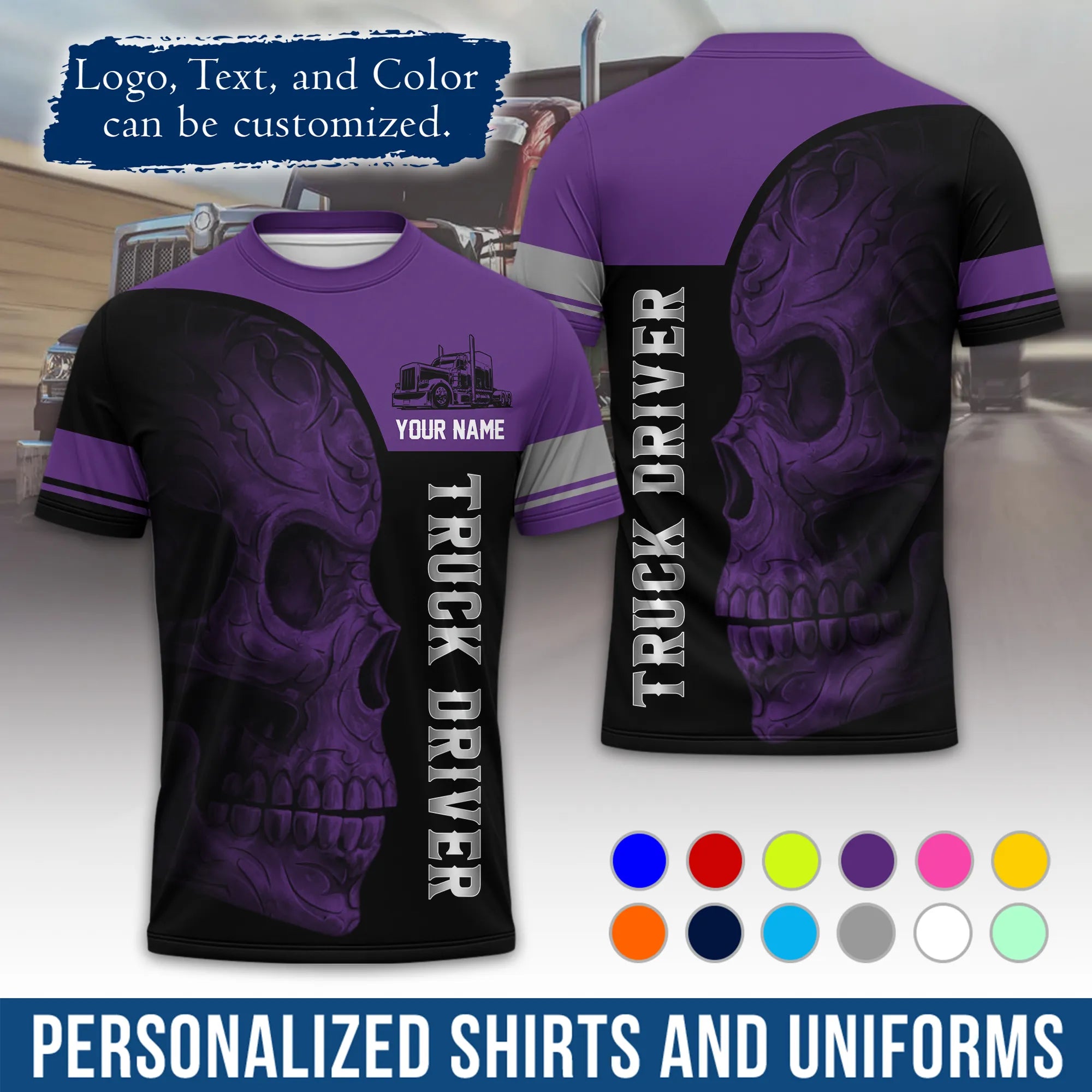 Custom Logo Trucker Apparel, Bulk Order Available, Personalized Gift for Trucking Business TRD07