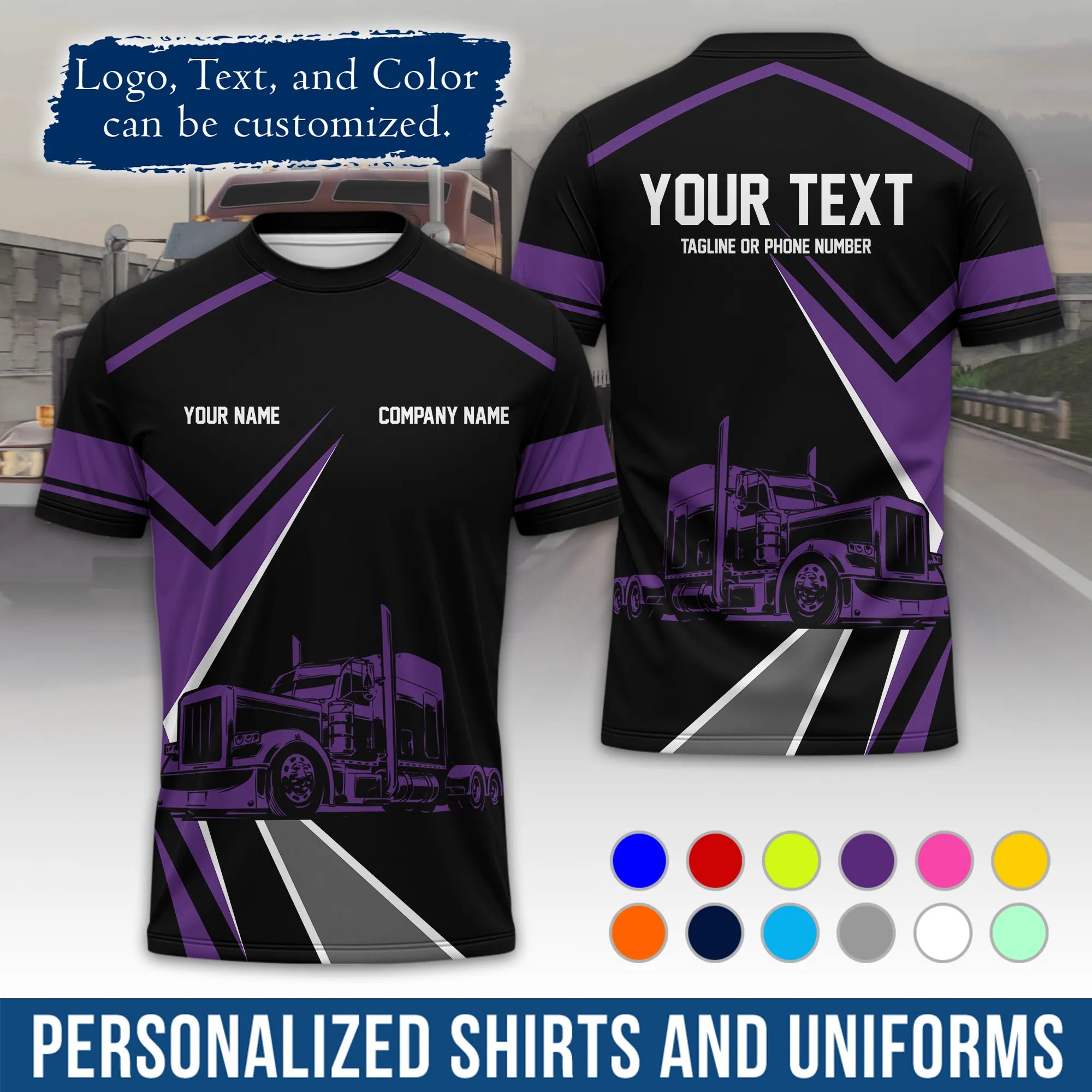 Custom Logo Trucker Apparel, Bulk Order Available, Personalized Gift for Trucking Business TRD06