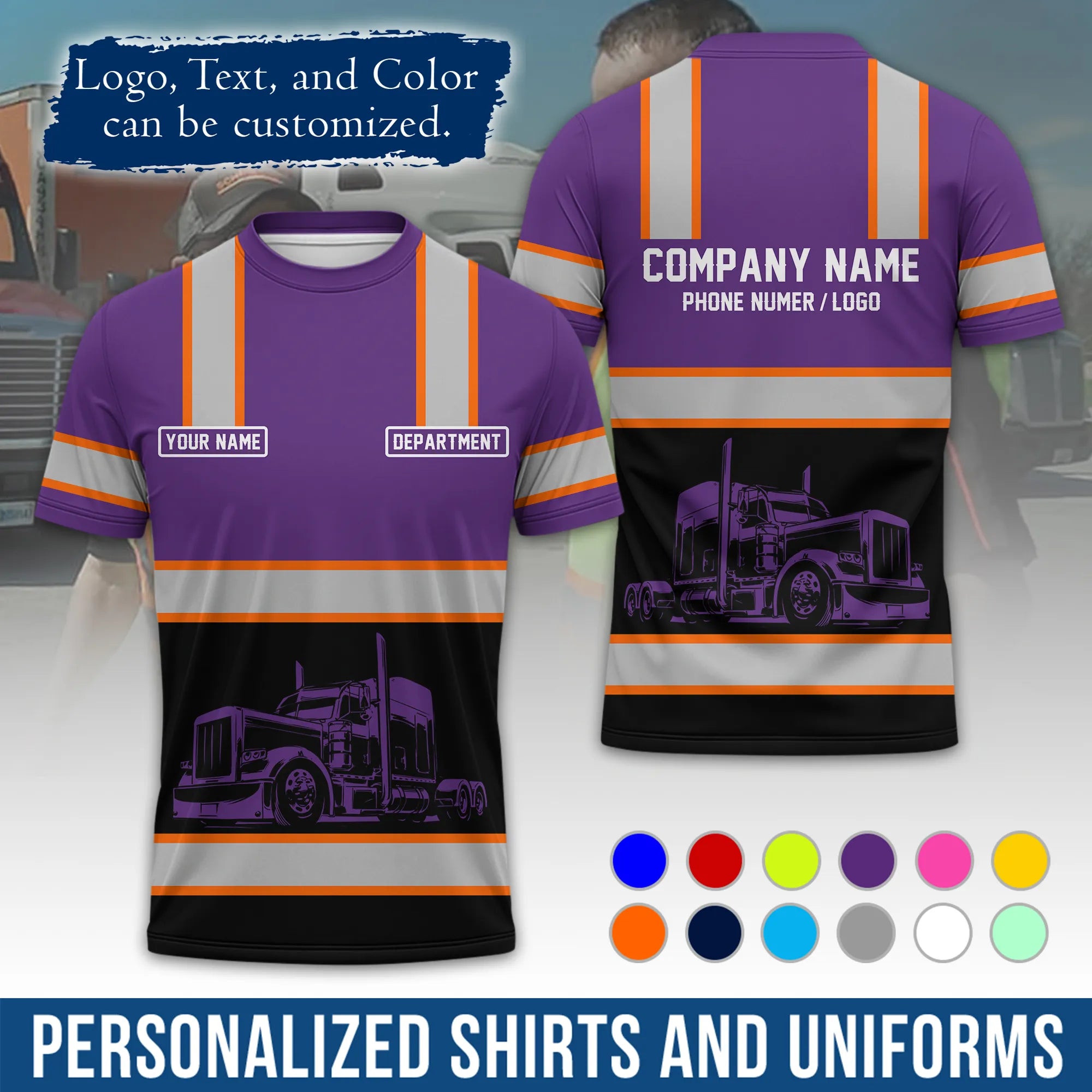 Custom Logo Trucker Apparel, Bulk Order Available, Personalized Gift for Trucking Business TRD03