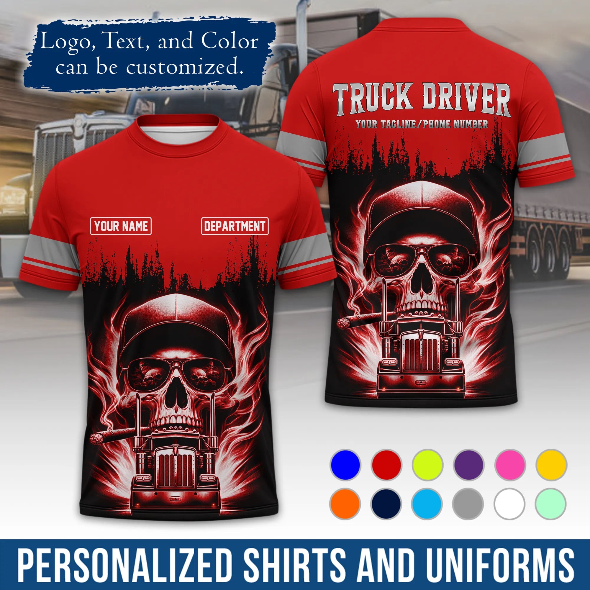 Custom Logo Trucker Apparel, Bulk Order Available, Personalized Gift for Trucking Business TRD01