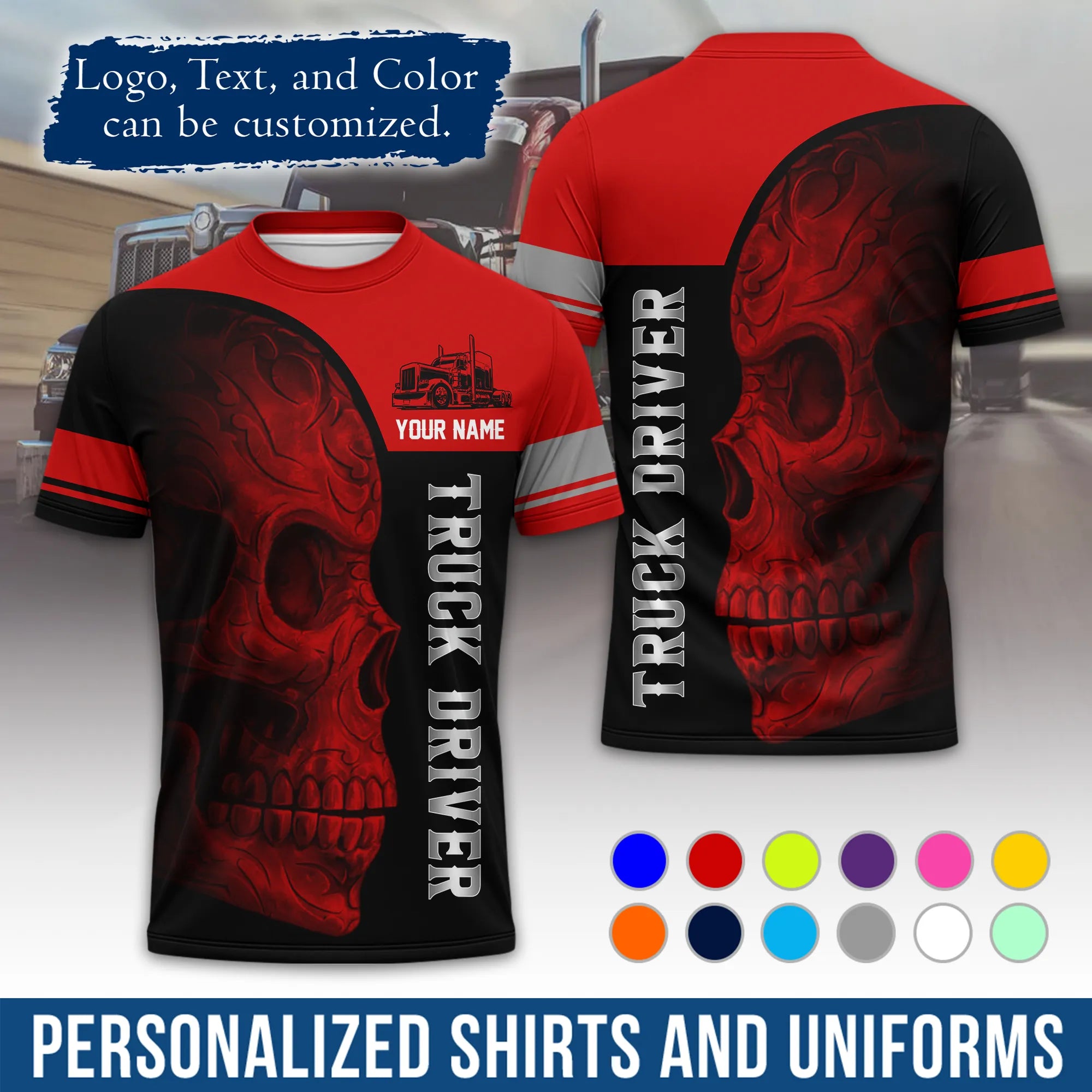 Custom Logo Trucker Apparel, Bulk Order Available, Personalized Gift for Trucking Business TRD07