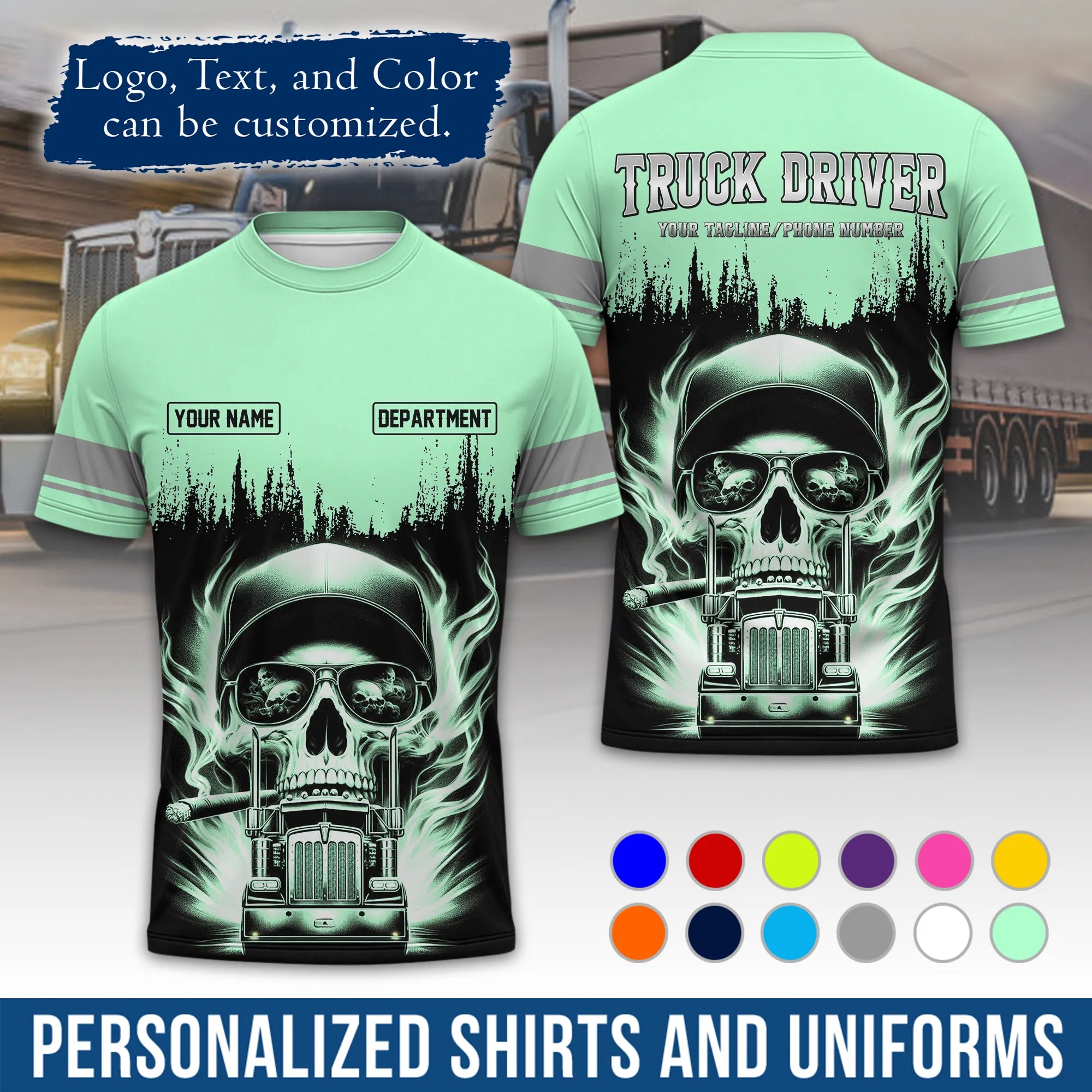 Custom Logo Trucker Apparel, Bulk Order Available, Personalized Gift for Trucking Business TRD01