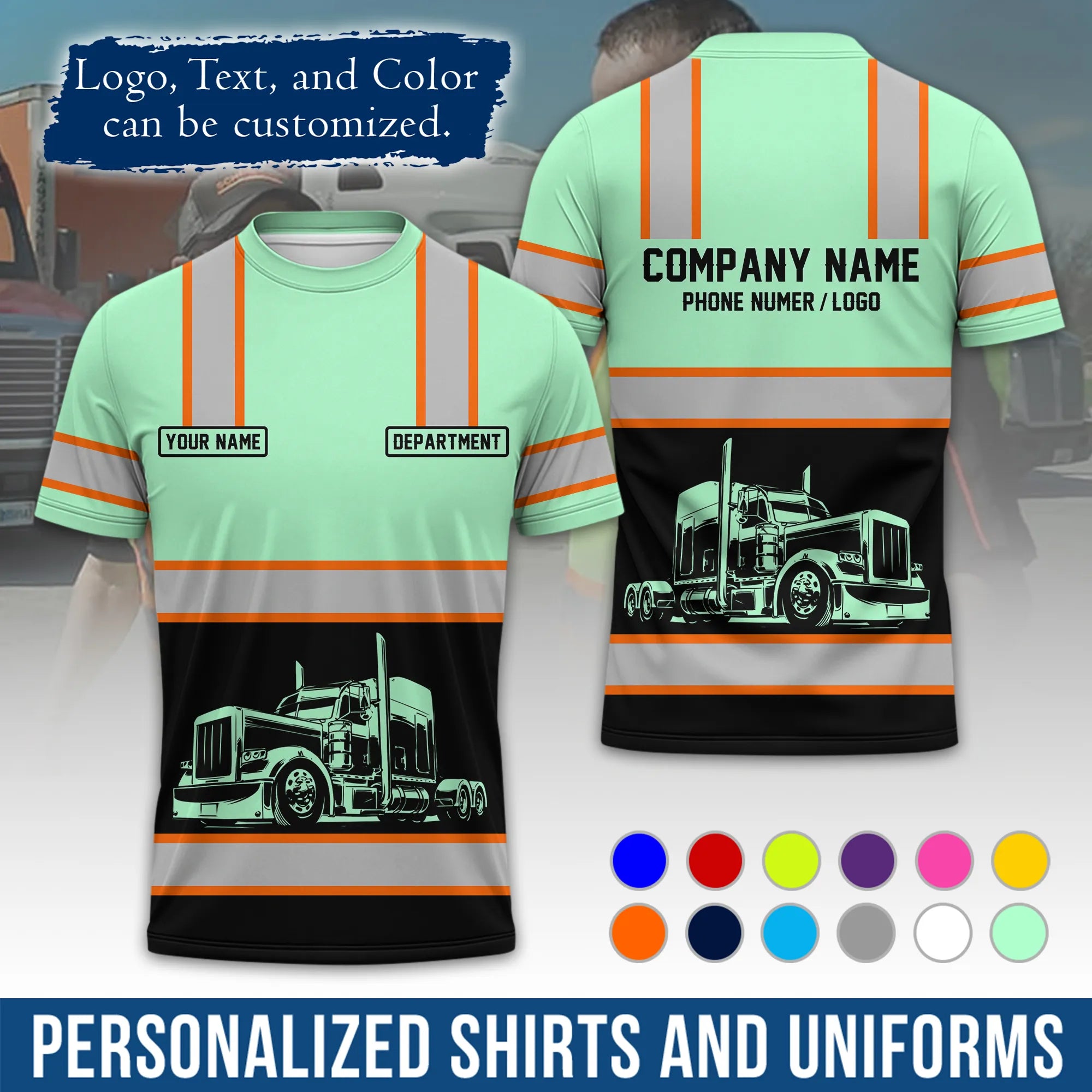 Custom Logo Trucker Apparel, Bulk Order Available, Personalized Gift for Trucking Business TRD03